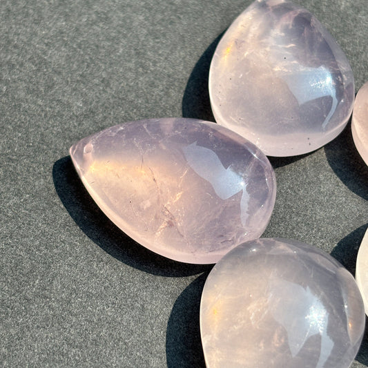Rose Quartz Flat Back Teardrop Cabochon