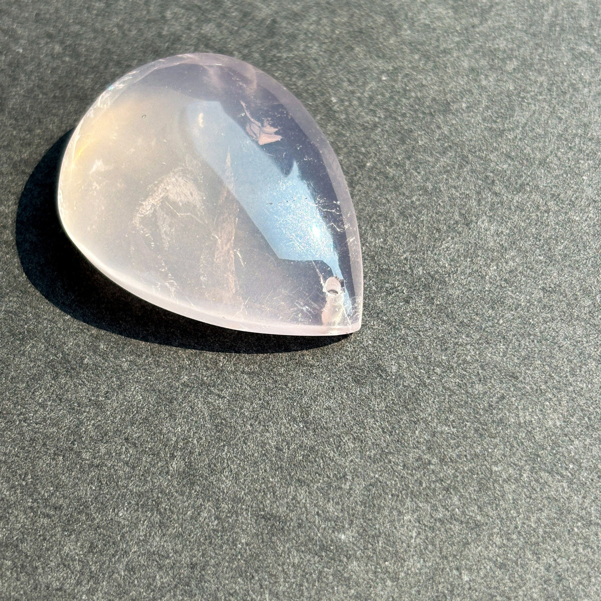 Rose Quartz Flat Back Teardrop Cabochon