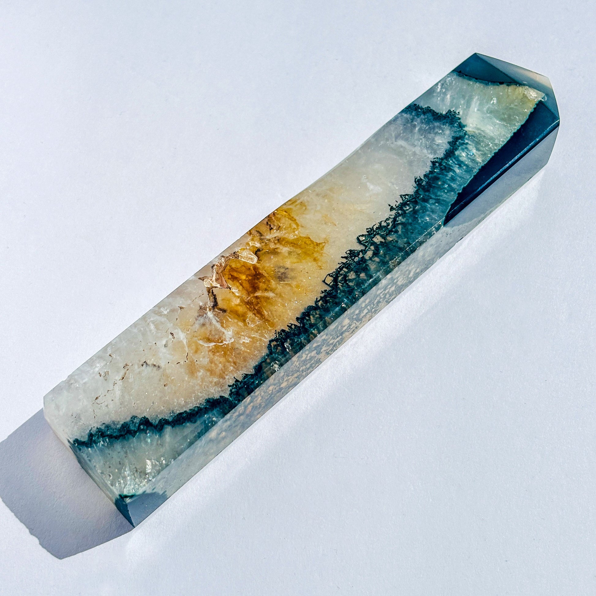 Green Agate Crystal Tower