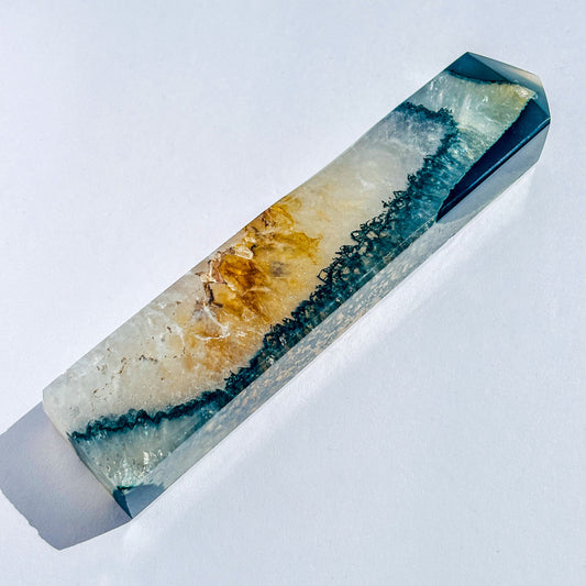 Green Agate Crystal Tower