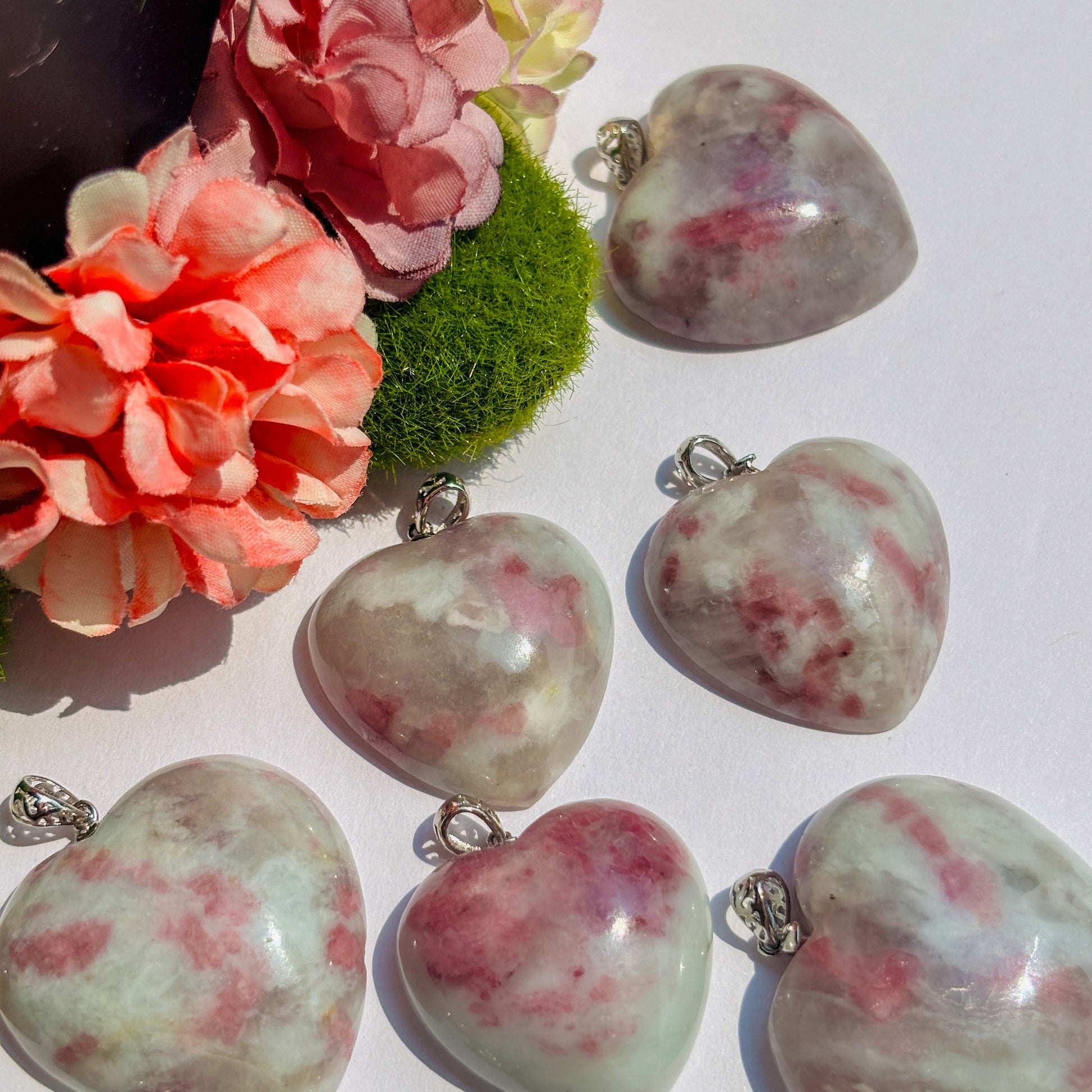 Pink Tourmaline Heart Pendant
