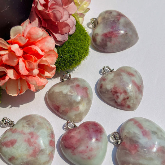 Pink Tourmaline Heart Pendant