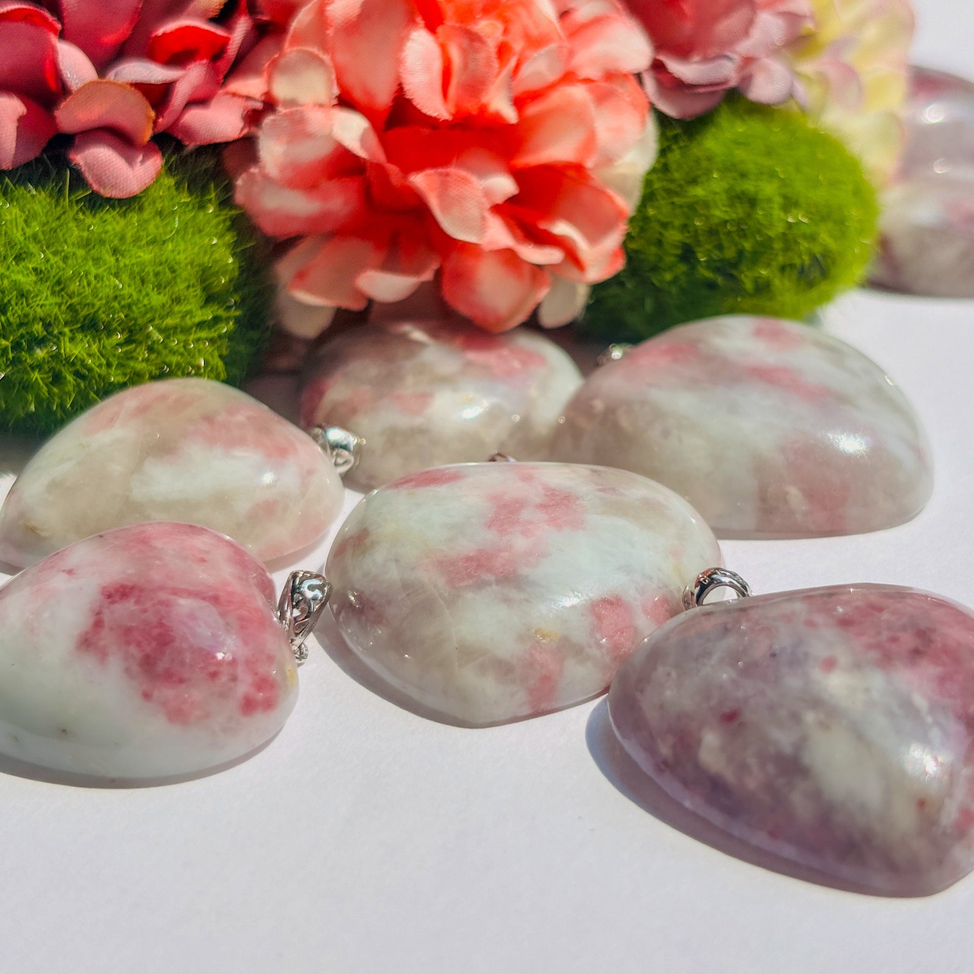 Sterling silver S925 Pink Tourmaline Heart Pendant