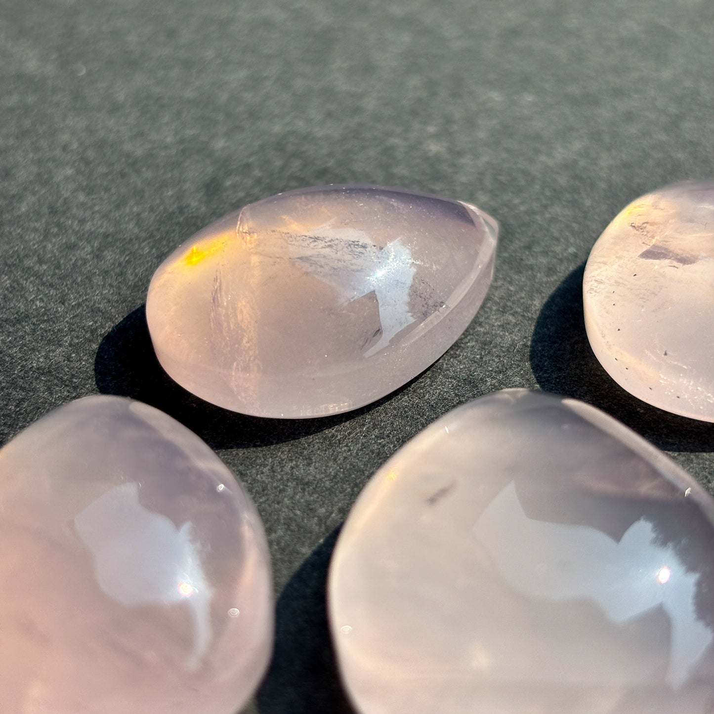Rose Quartz Flat Back Teardrop Cabochon