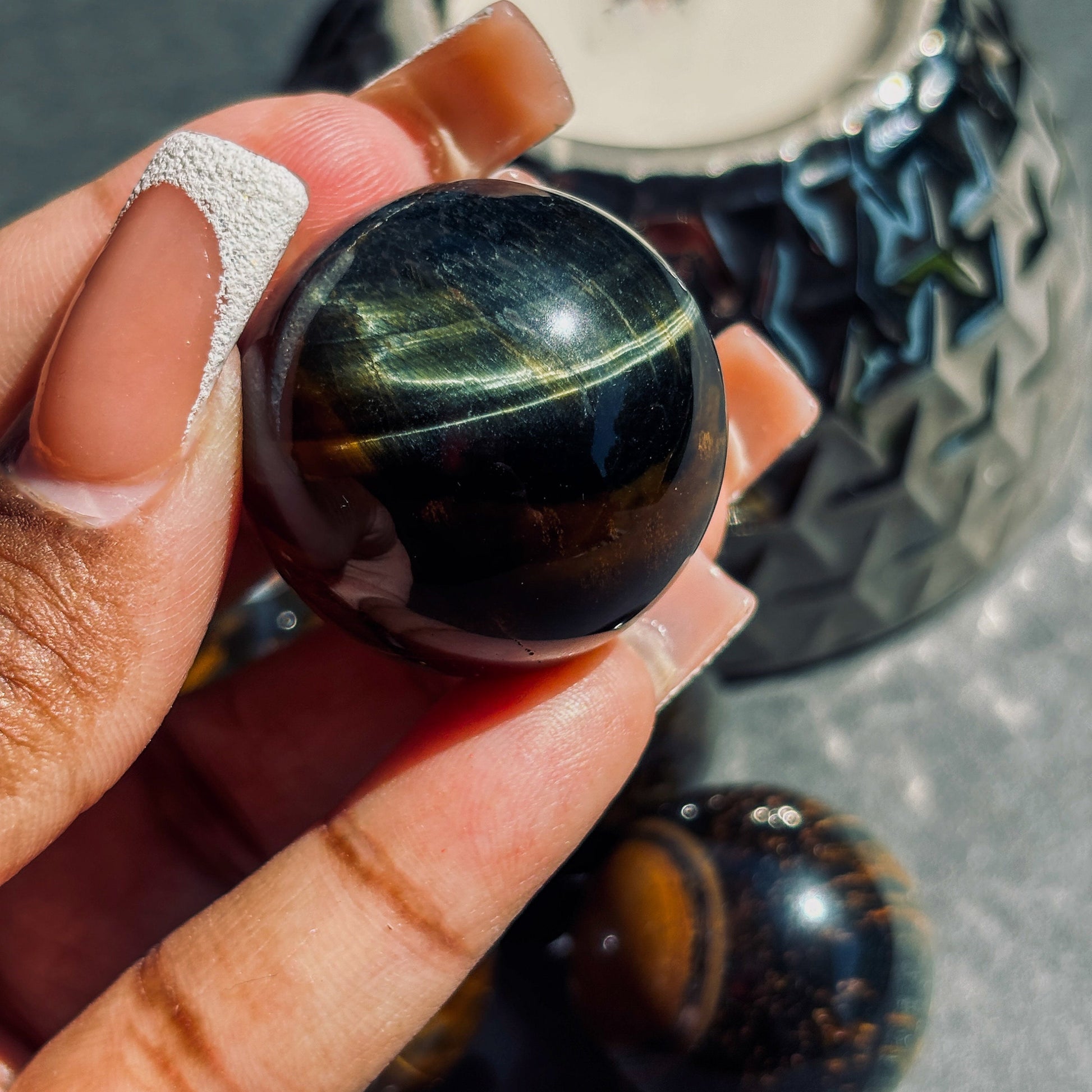 Blue Tigers Eye Crystal Sphere