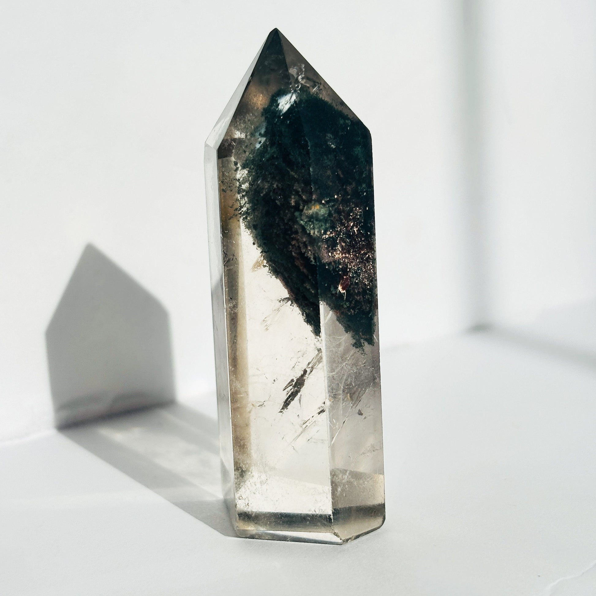 Clear Lodolite Garden Quartz Crystal Tower