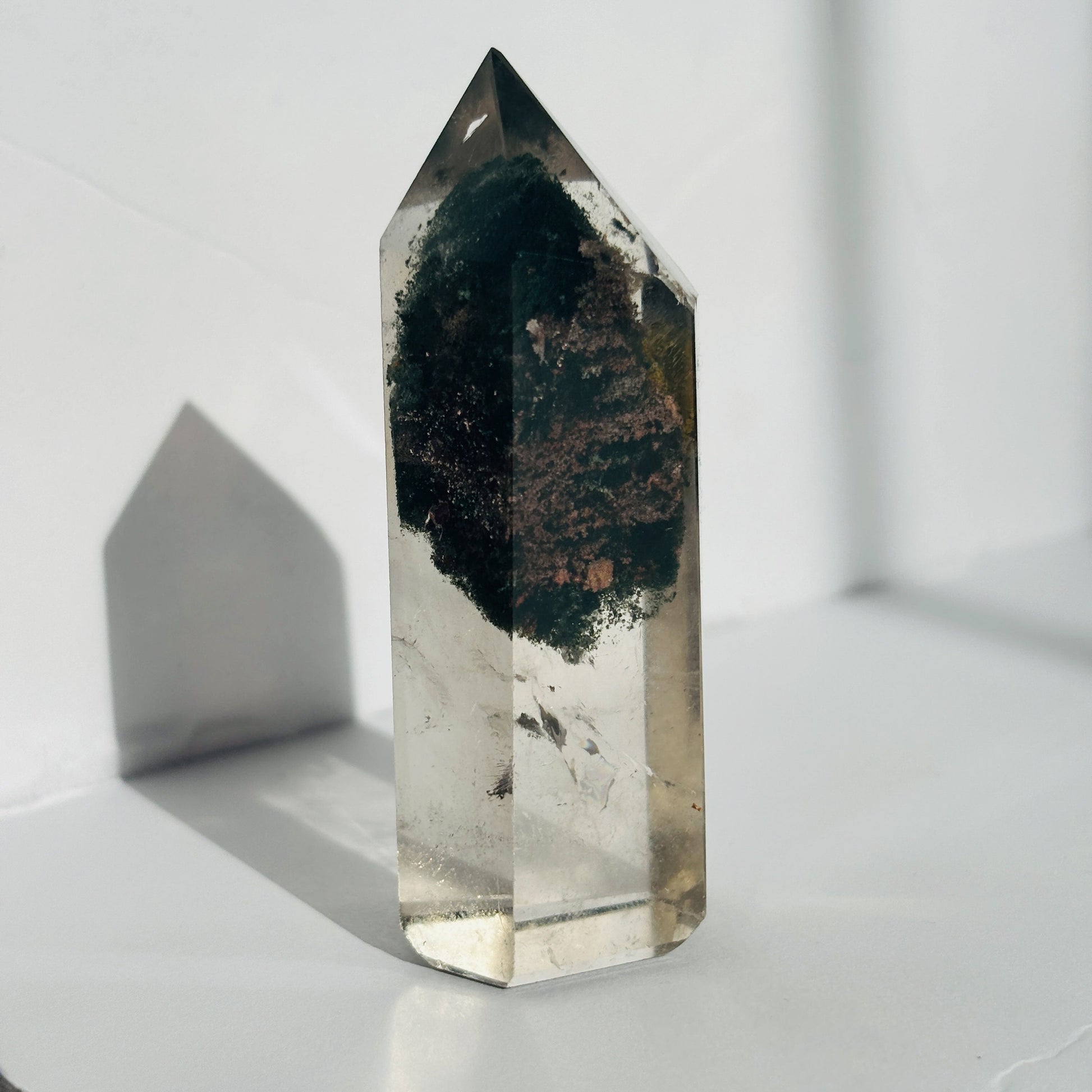 Clear Lodolite Garden Quartz Crystal Tower