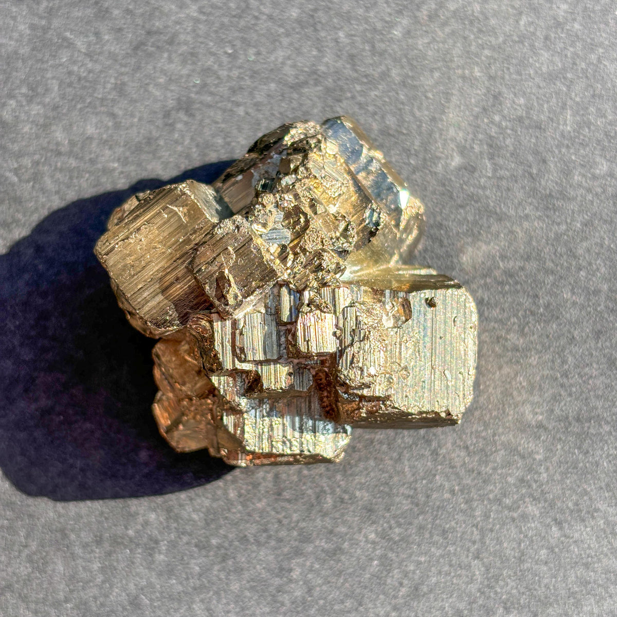 Pyrite Crystal Mineral Specimen against a black background