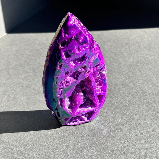 Purple Aura Coated Druzy Sphalerite Crystal Freeform