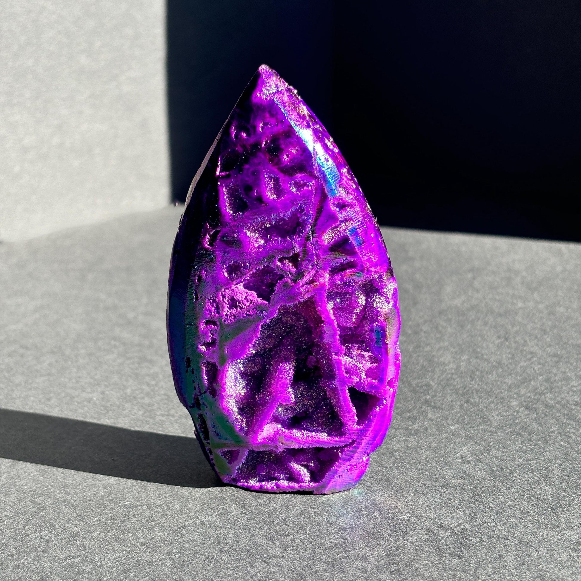 Purple Aura Coated Druzy Sphalerite Crystal Freeform