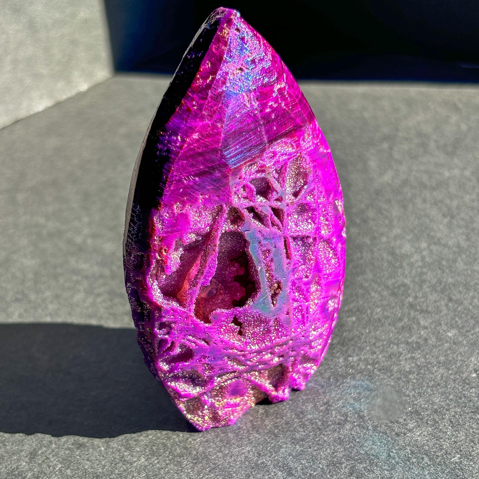 Purple Aura Coated Druzy Sphalerite Crystal Freeform