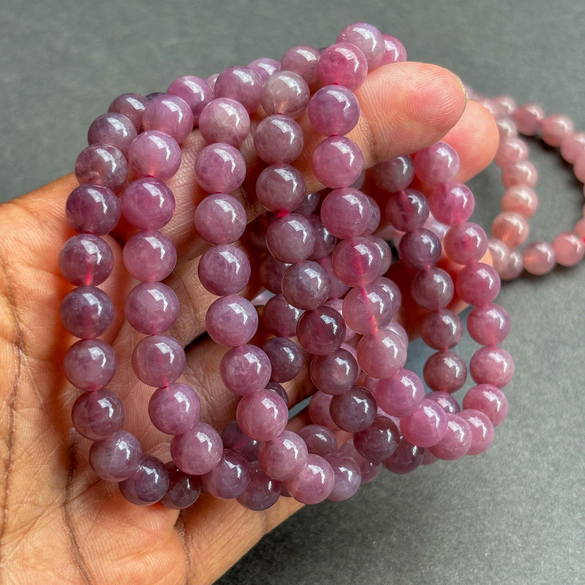 Lavender Rose Quartz Crystal Bracelet - Quartz - Stone of Unconditional Love - Heart Chakra - Handmade Jewelry
