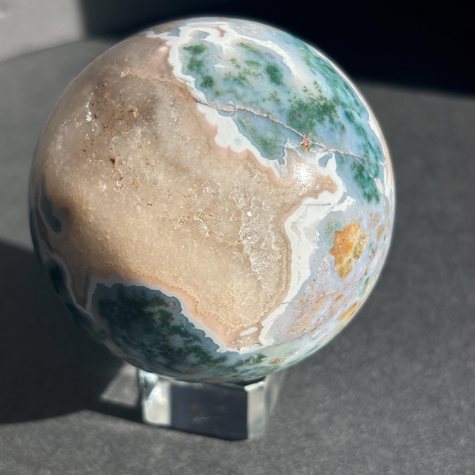 Moss Agate Crystal Sphere