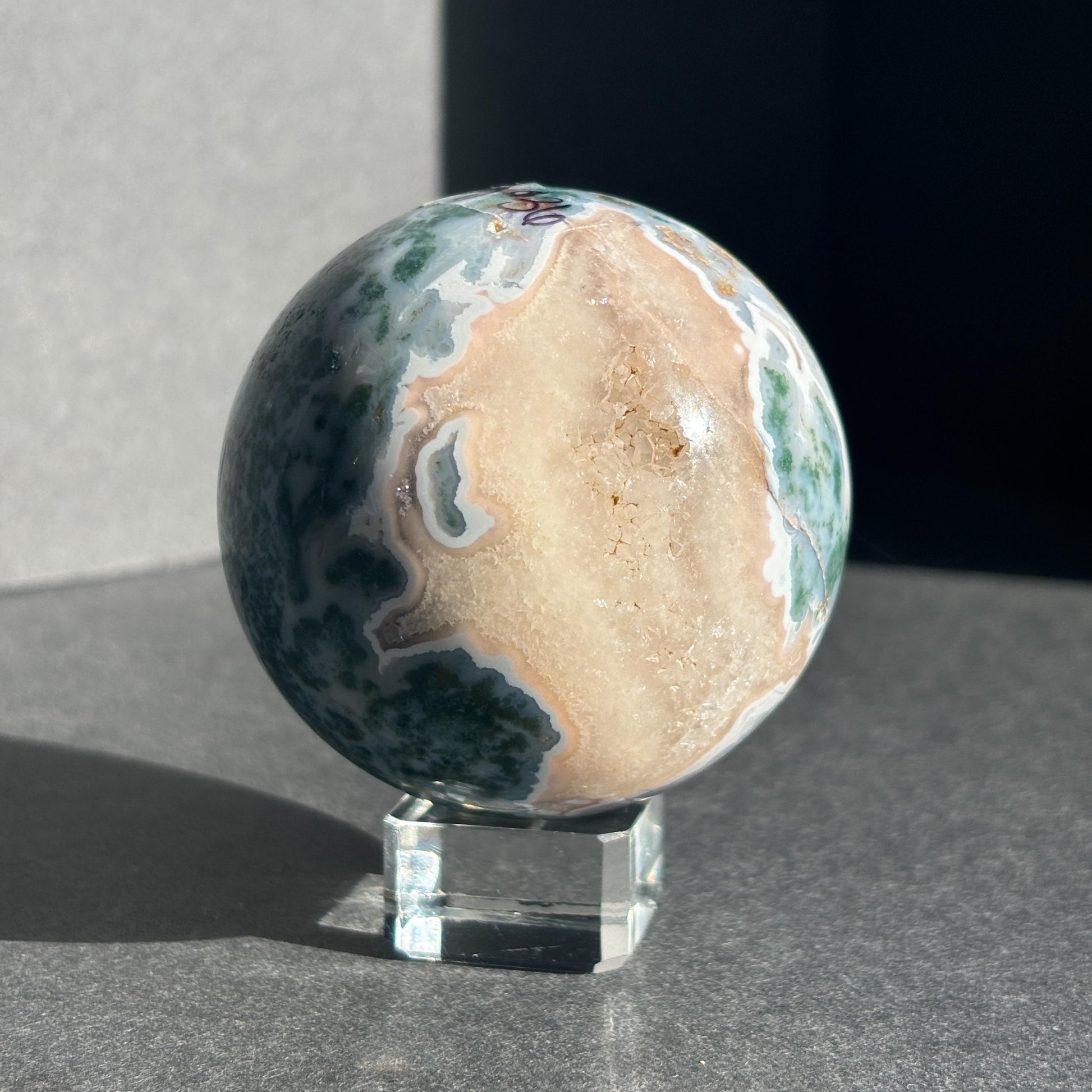 Moss Agate Crystal Sphere