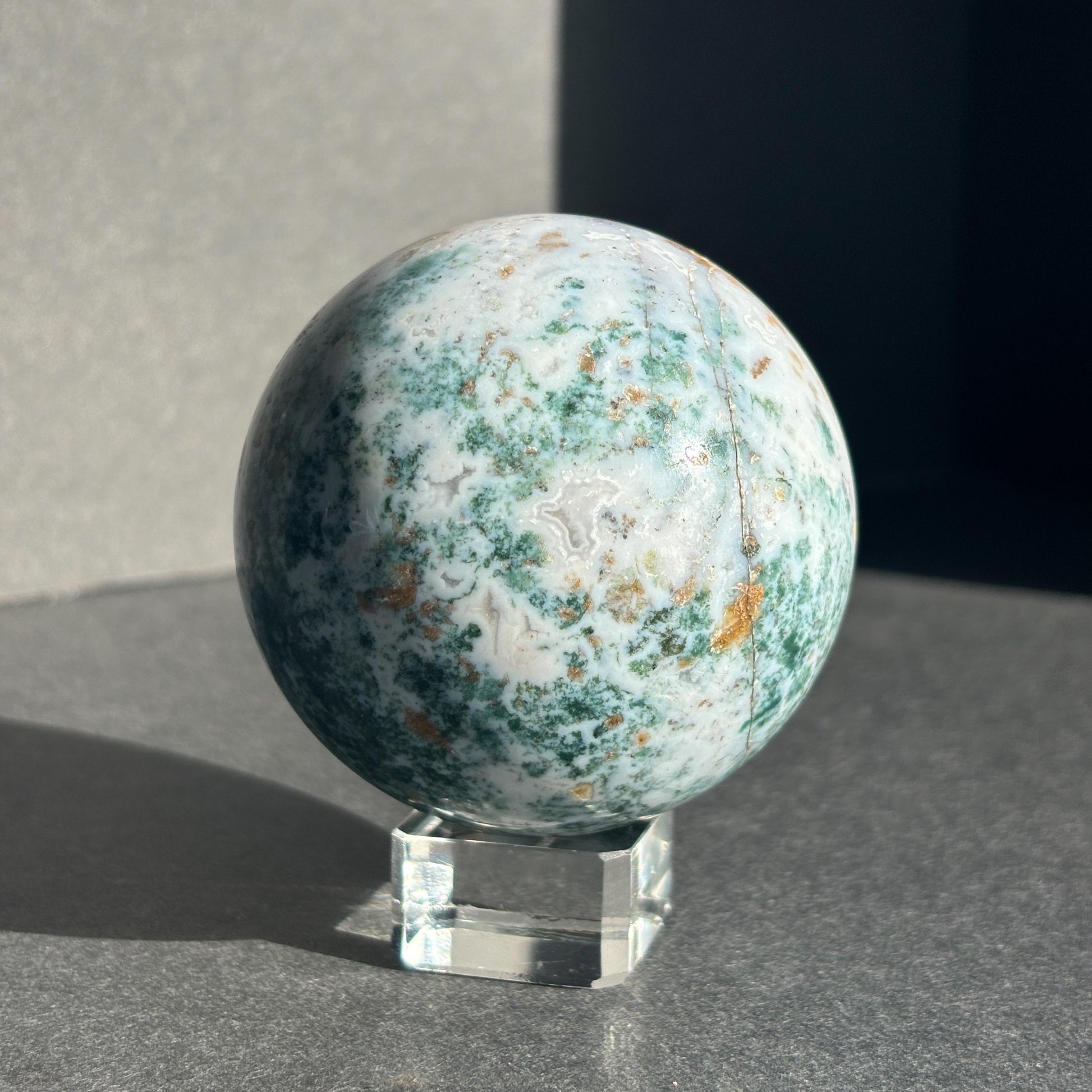 Moss Agate Crystal Sphere