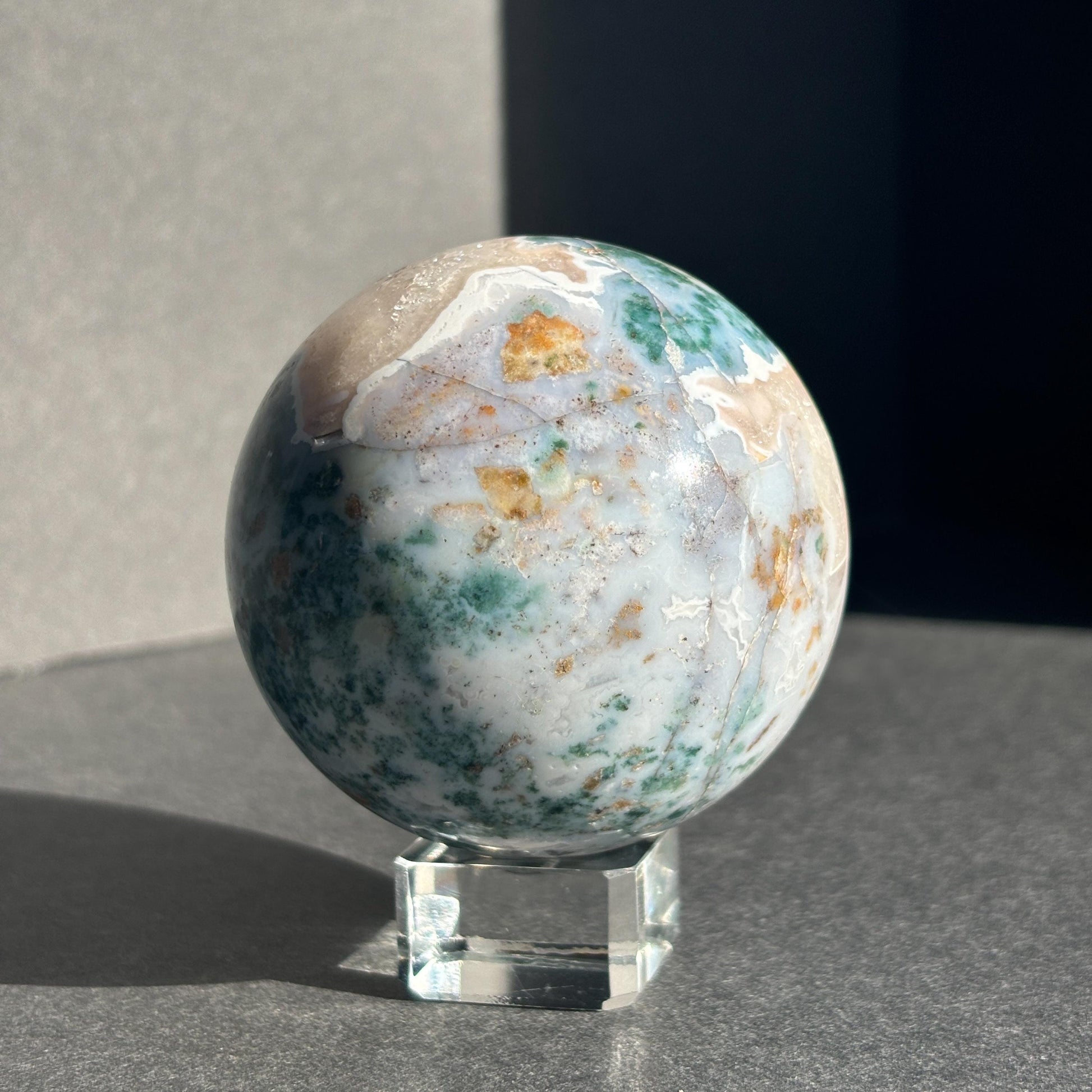 Moss Agate Crystal Sphere