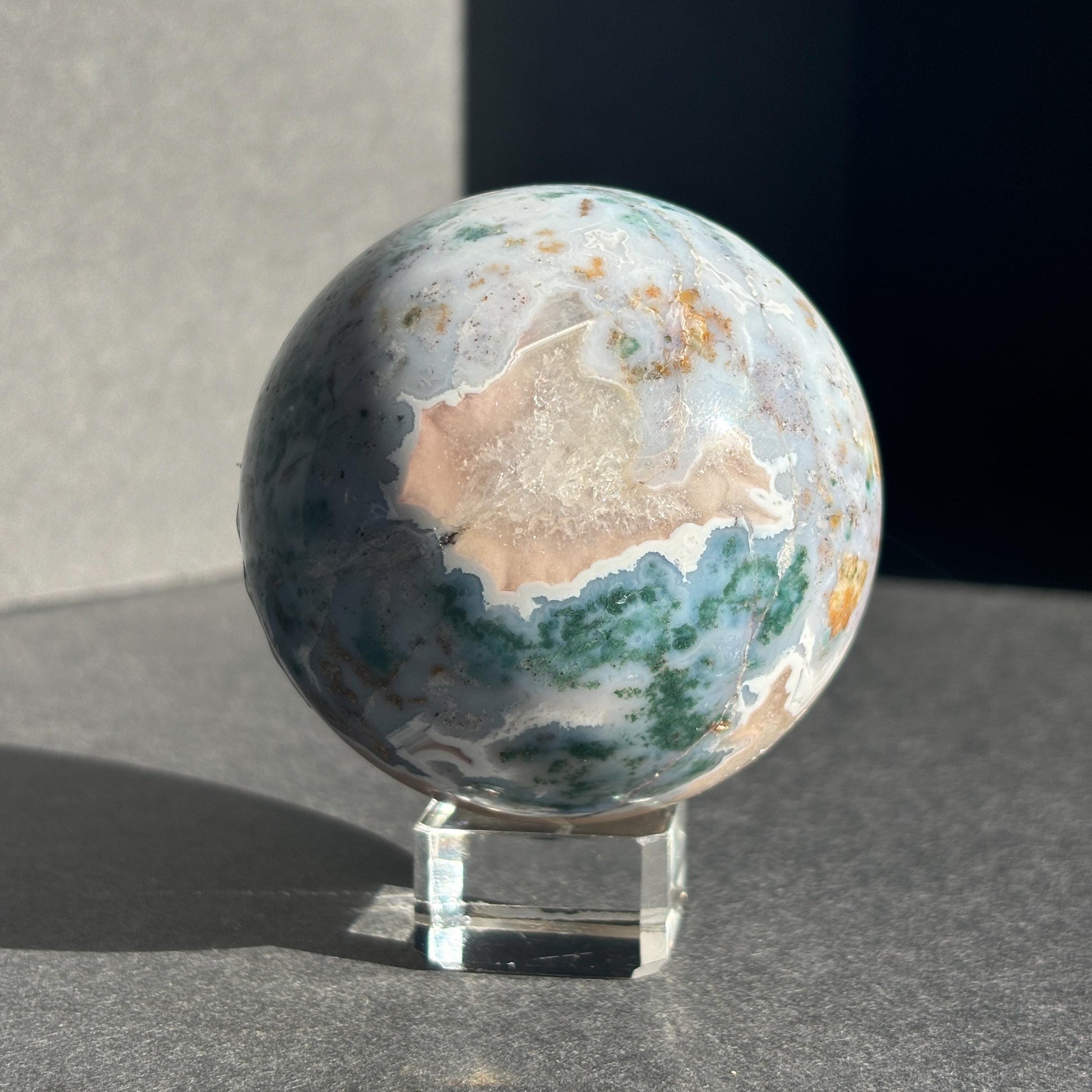 Moss Agate Crystal Sphere