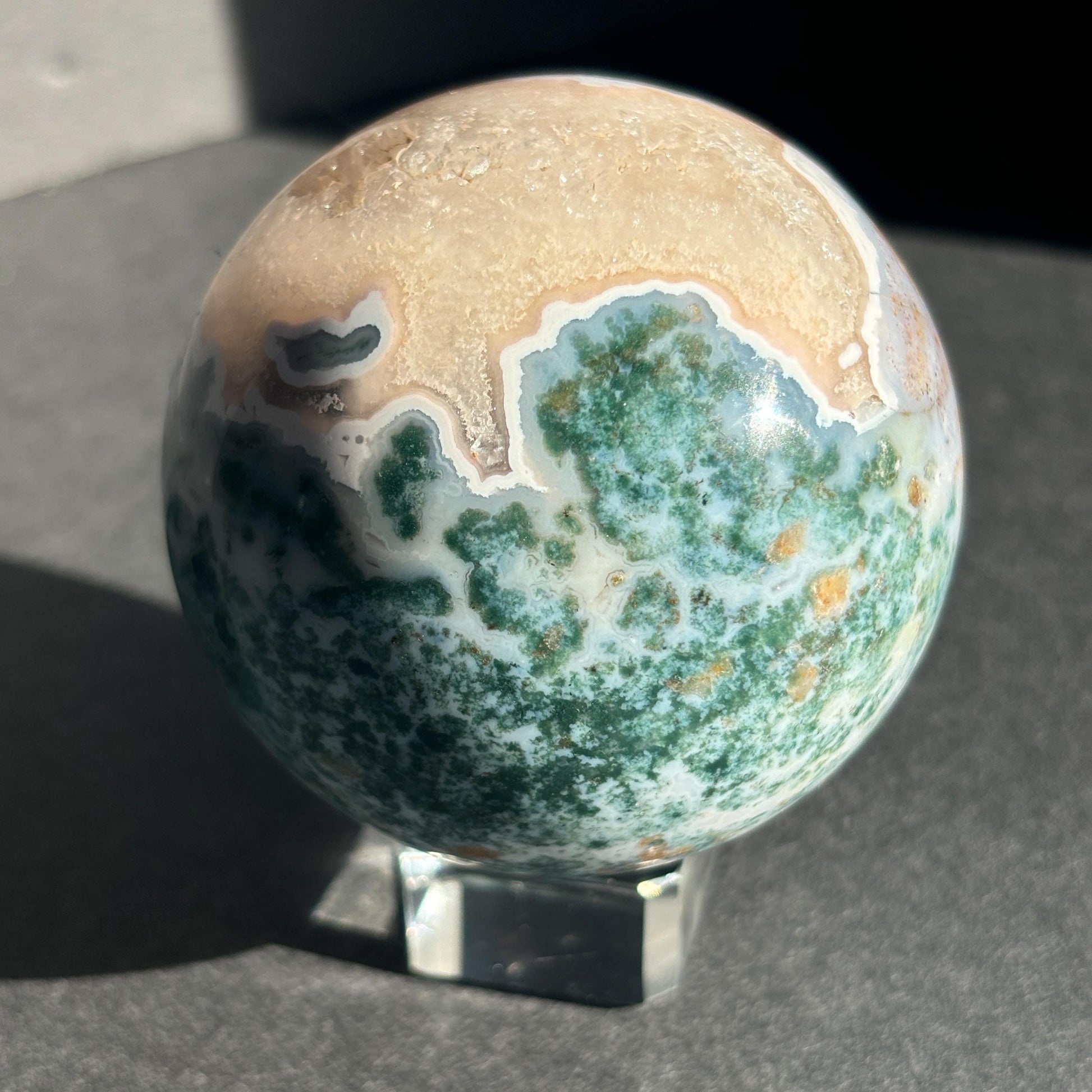 Moss Agate Crystal Sphere