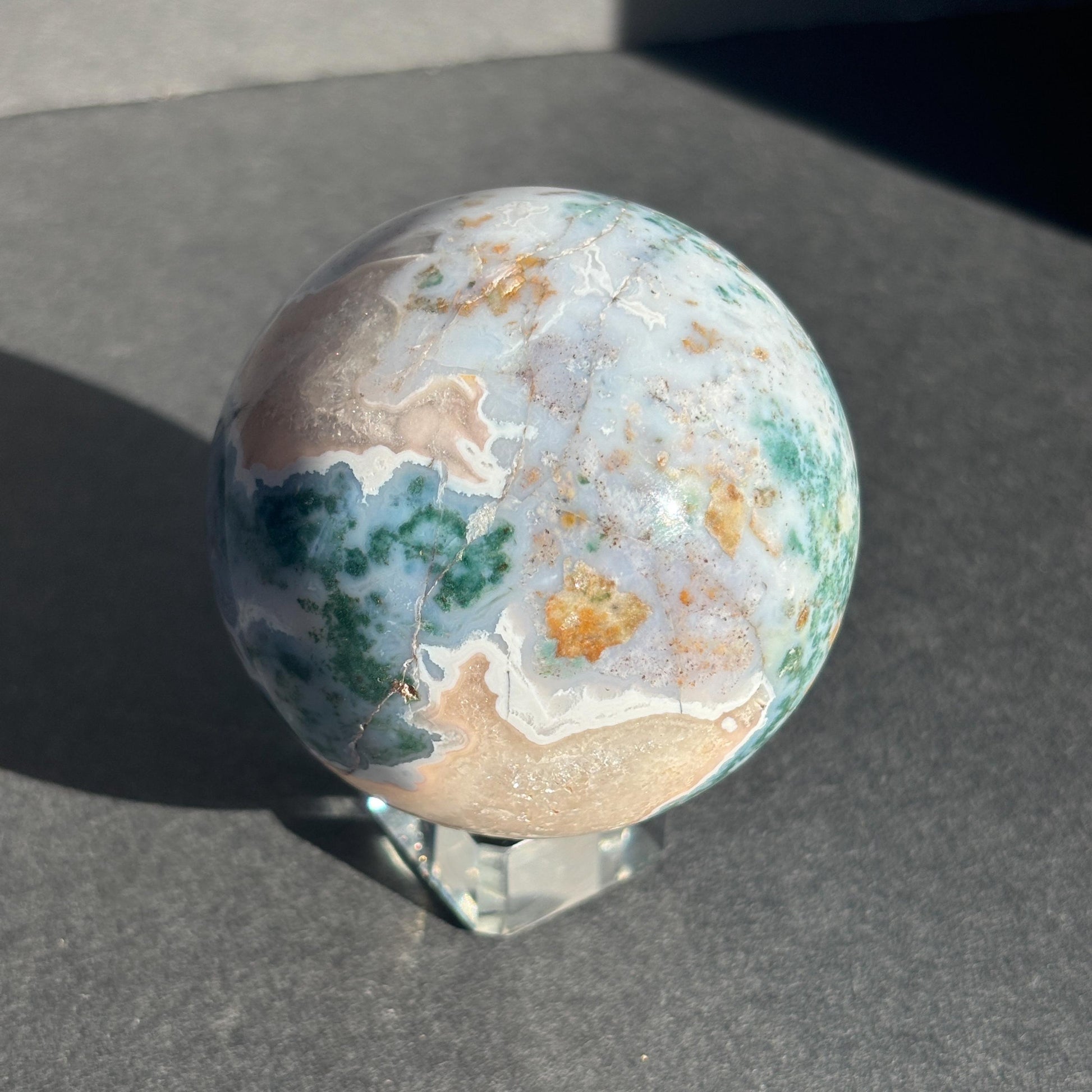 Moss Agate Crystal Sphere