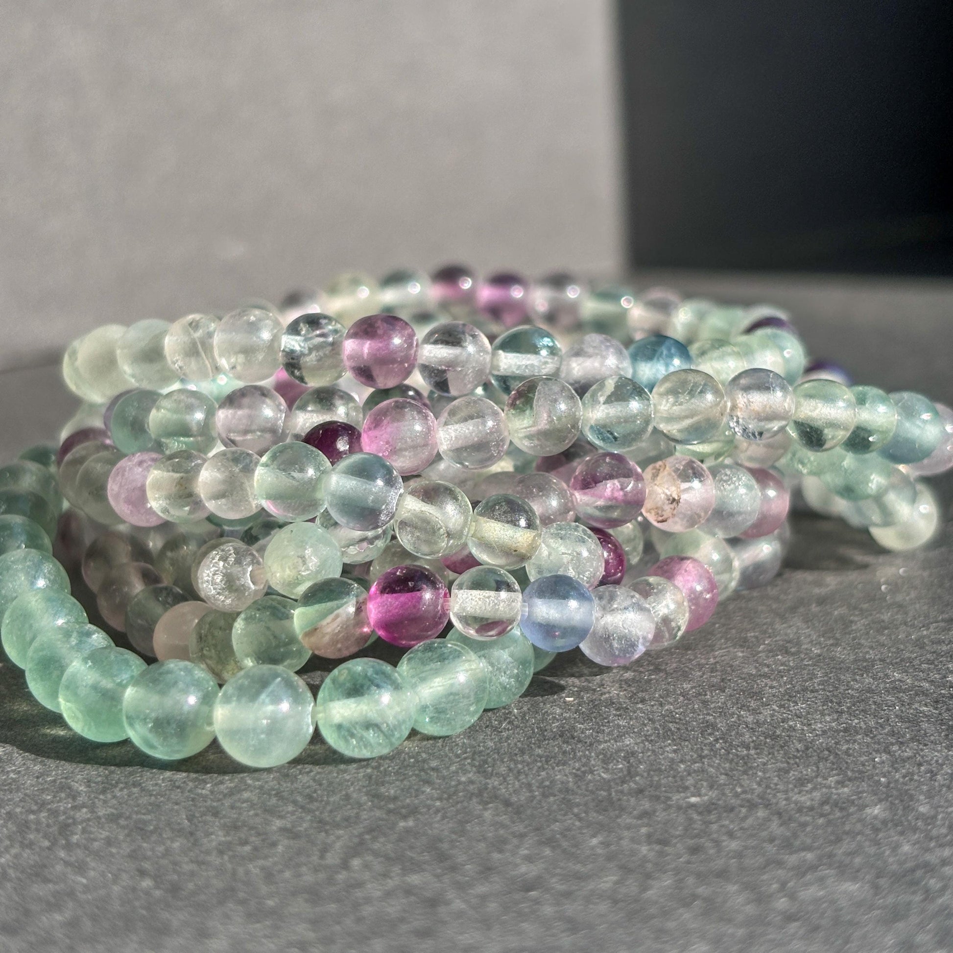 Fluorite Bracelet Rainbow Fluorite Crystal Bracelet Fluorite Jewelry Unicorn Fluorite Gemstone Bracelet Handmade Fluorite Stretch Bracelet