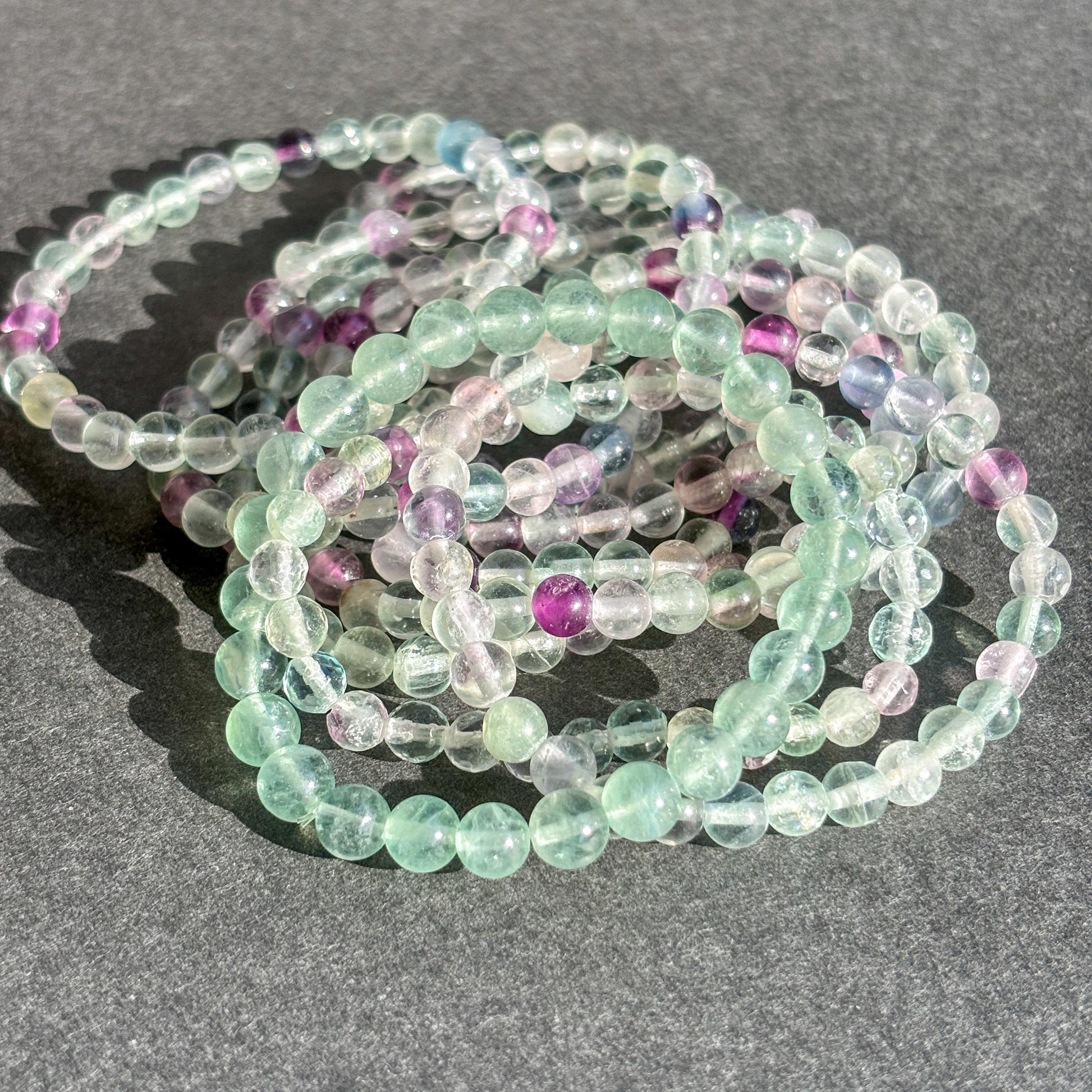 Fluorite Bracelet Rainbow Fluorite Crystal Bracelet Fluorite Jewelry Unicorn Fluorite Gemstone Bracelet Handmade Fluorite Stretch Bracelet
