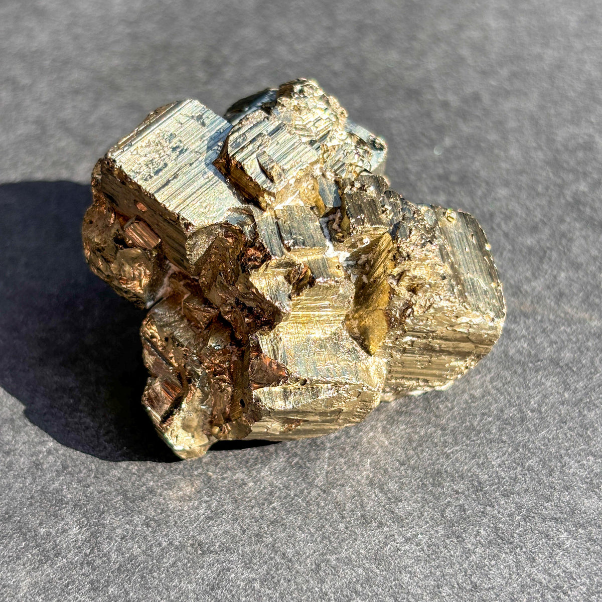 Pyrite Crystal Mineral Specimen against a black background