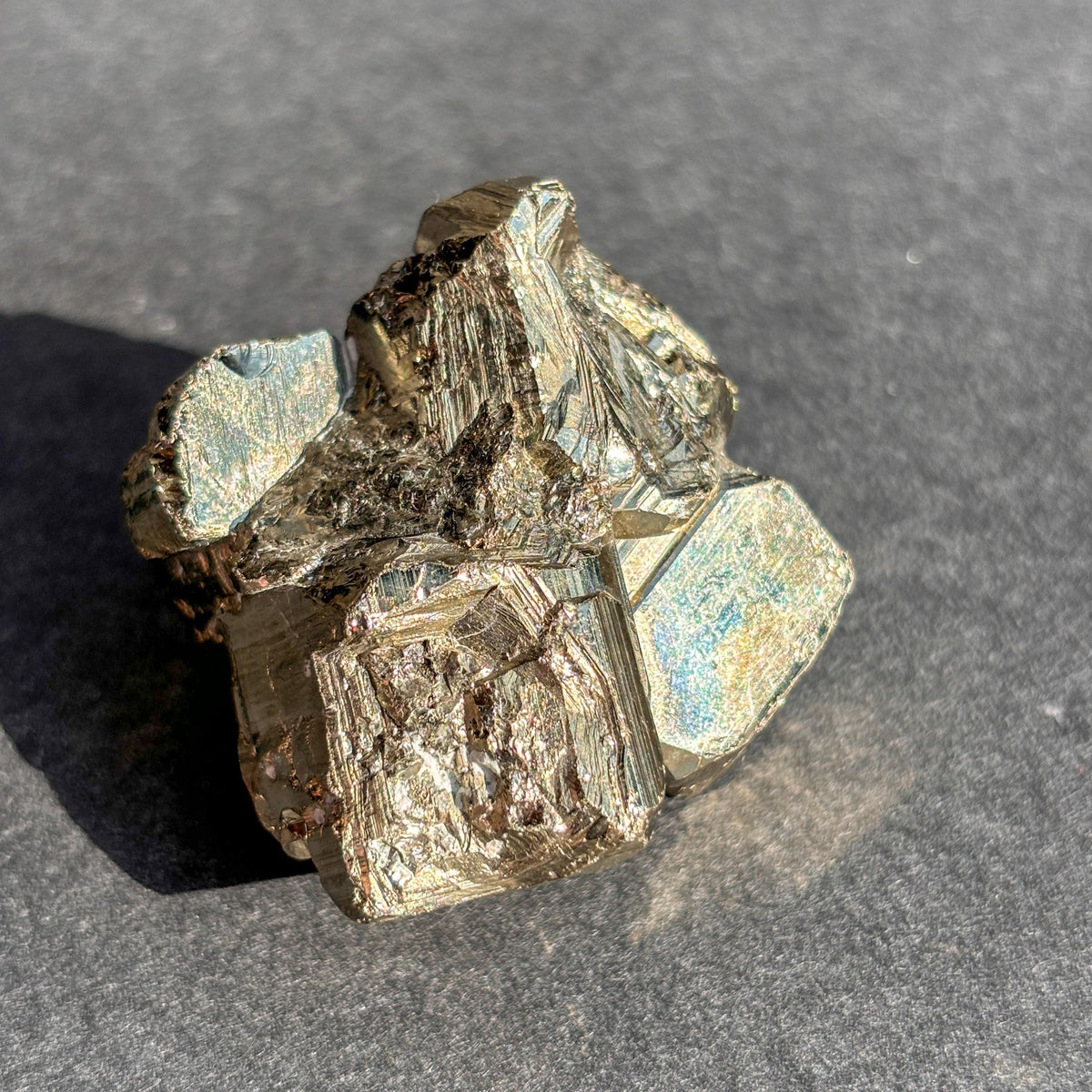 Pyrite Crystal Mineral Specimen against a black background