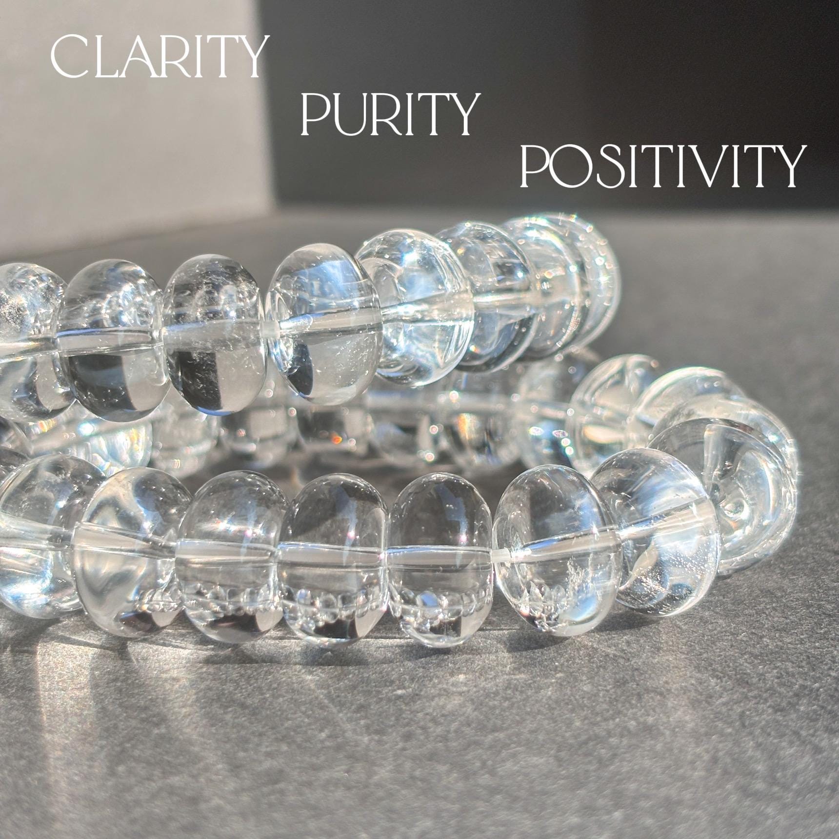 Clear Quartz Rondelle Crystal Stretch Bracelet