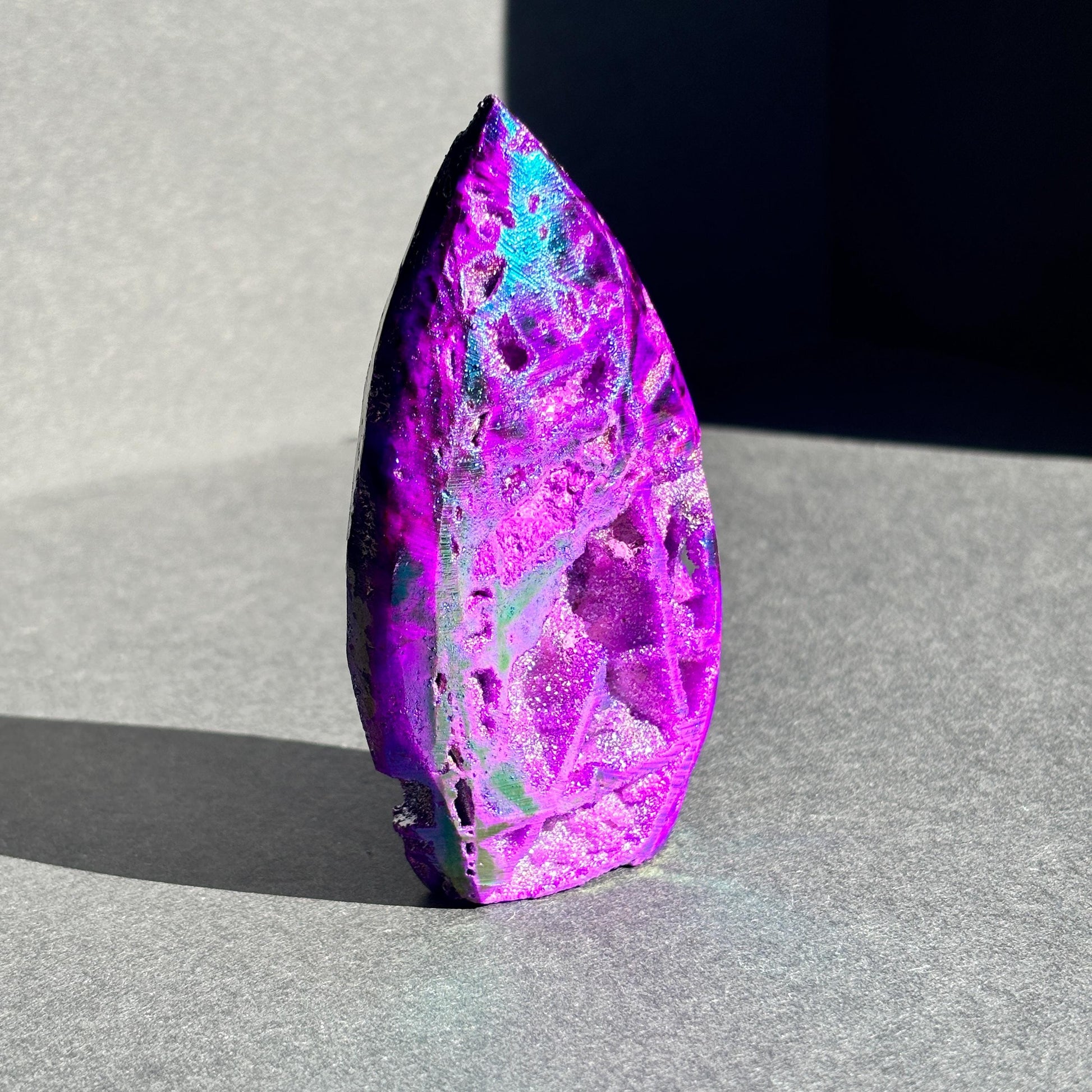 Purple Aura Coated Druzy Sphalerite Crystal Freeform