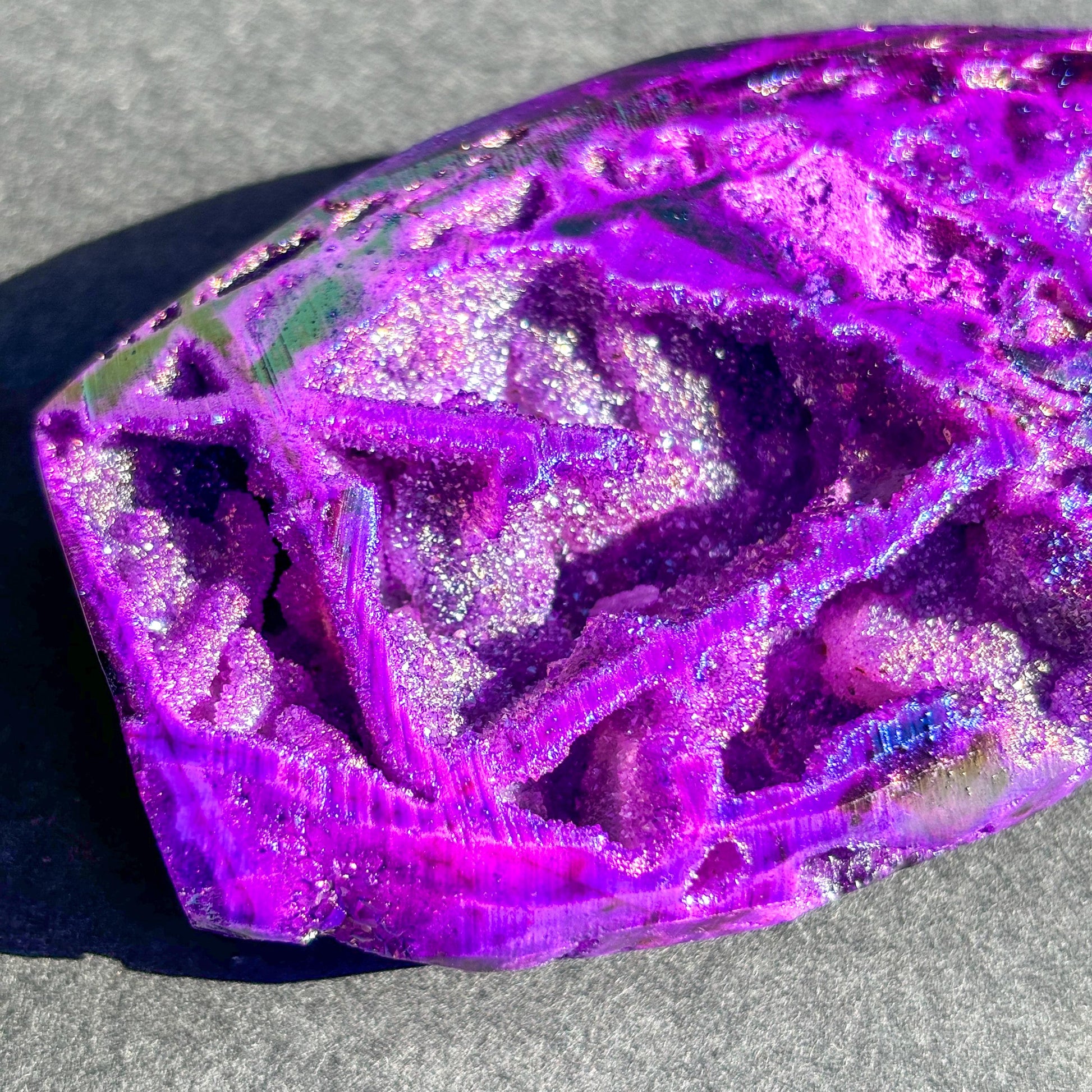 Purple Aura Coated Druzy Sphalerite Crystal Freeform
