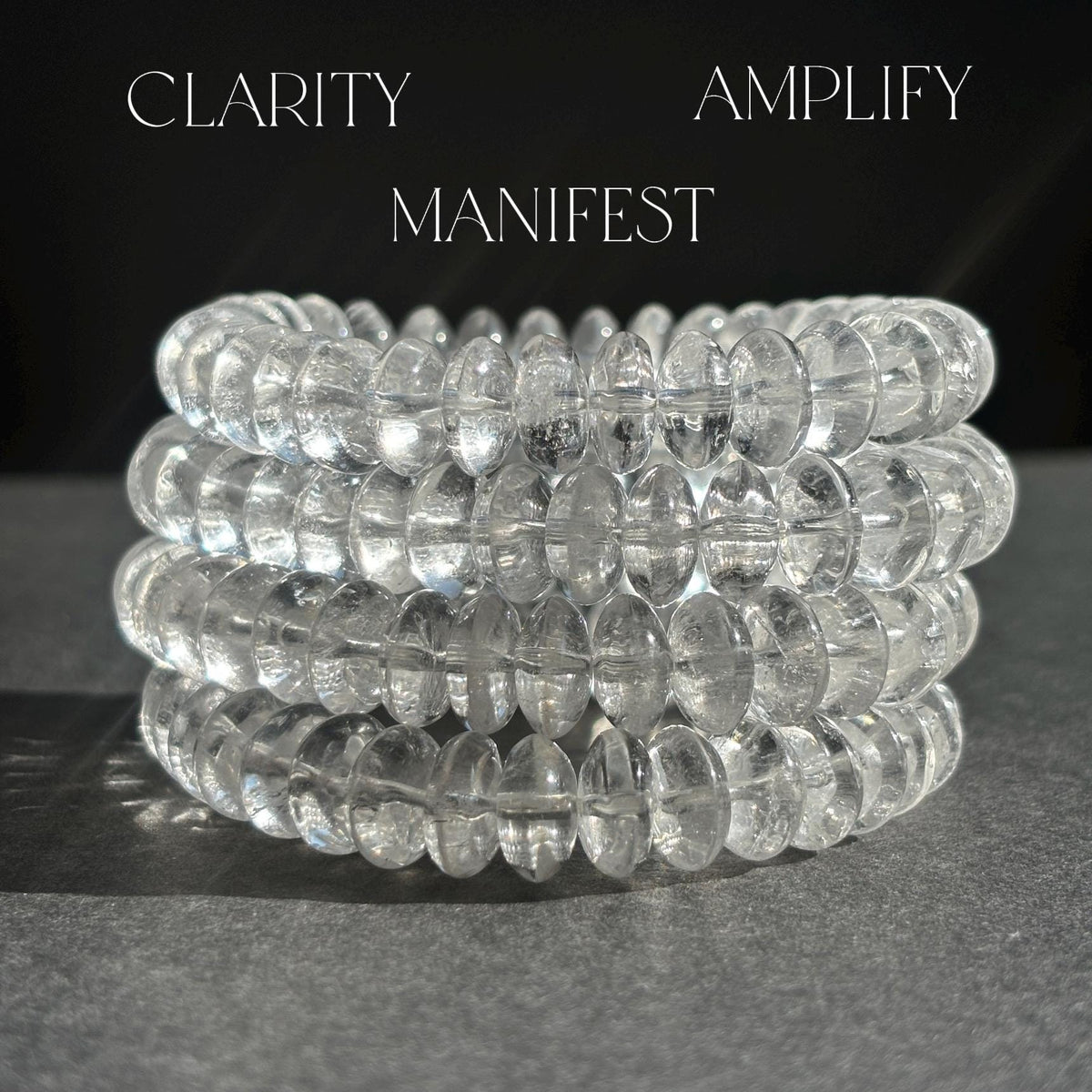 Clear Quartz Rondelle Crystal Stretch Bracelet