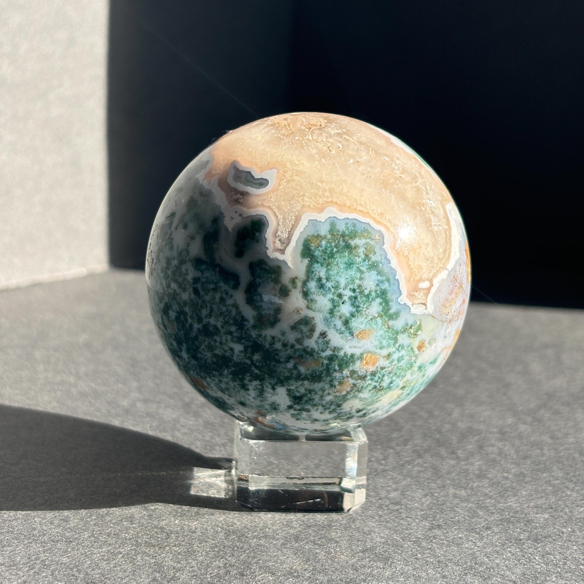 Moss Agate Crystal Sphere