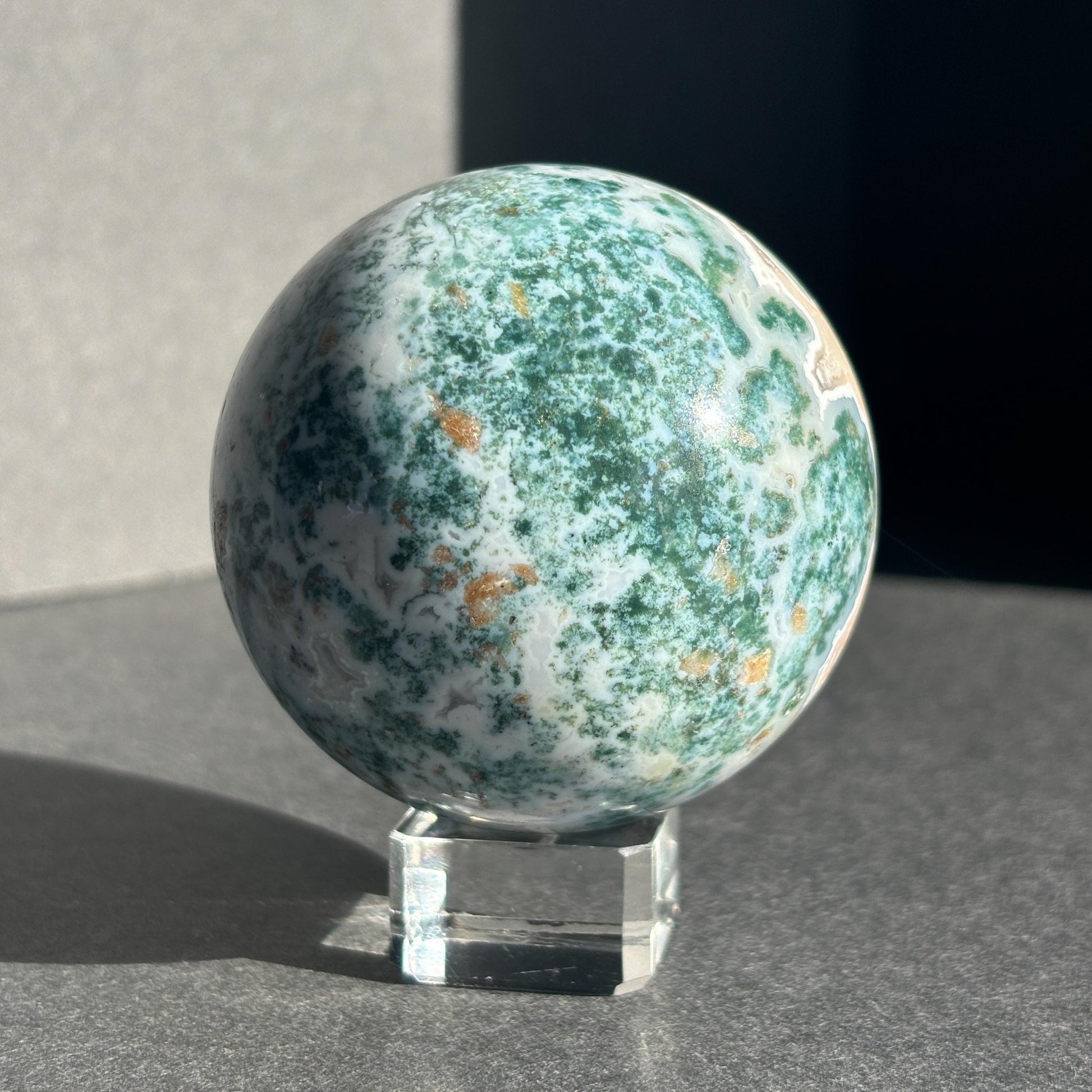 Moss Agate Crystal Sphere