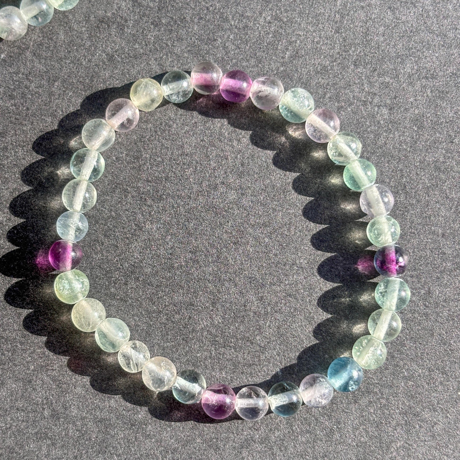 Fluorite Bracelet Rainbow Fluorite Crystal Bracelet Fluorite Jewelry Unicorn Fluorite Gemstone Bracelet Handmade Fluorite Stretch Bracelet