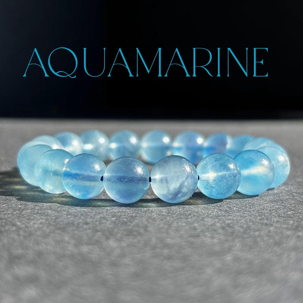 Aquamarine with Girasol Crystal Stretch Gemstone Bracelet