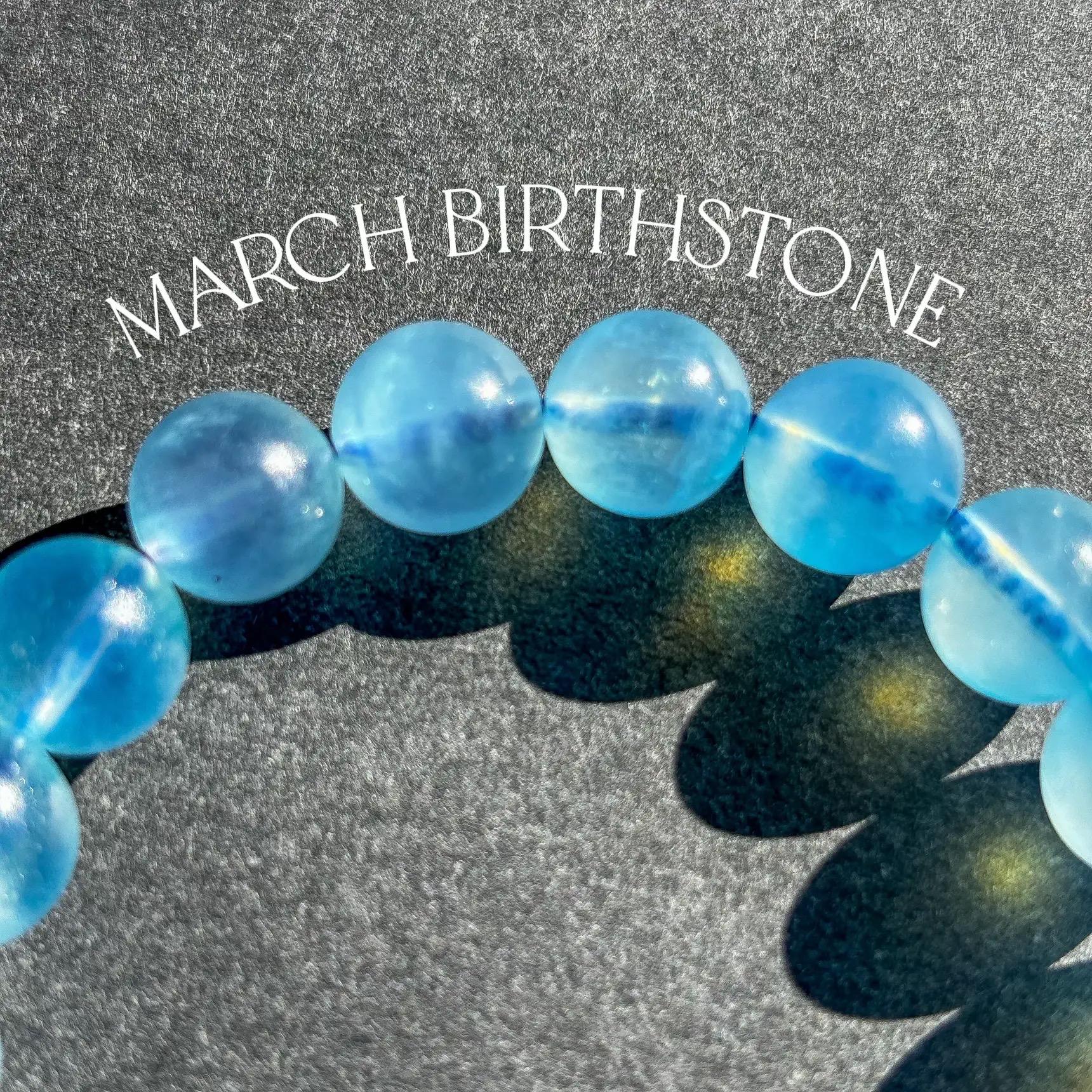 Aquamarine with Girasol Crystal Stretch Gemstone Bracelet
