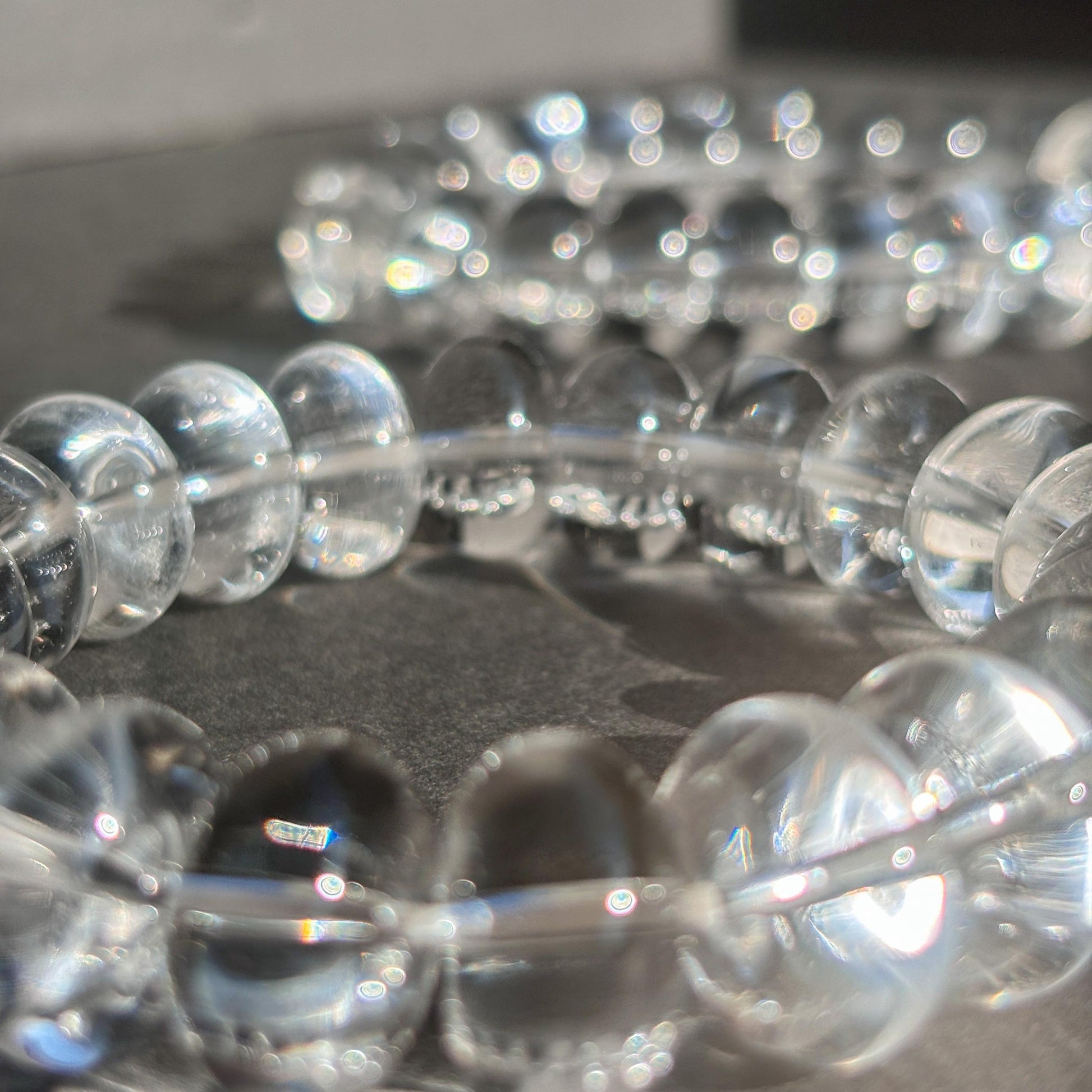 Clear Quartz Rondelle Crystal Stretch Bracelet