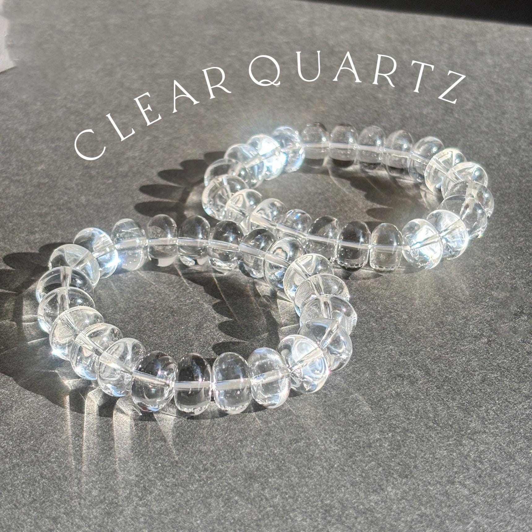 Clear Quartz Rondelle Crystal Stretch Bracelet