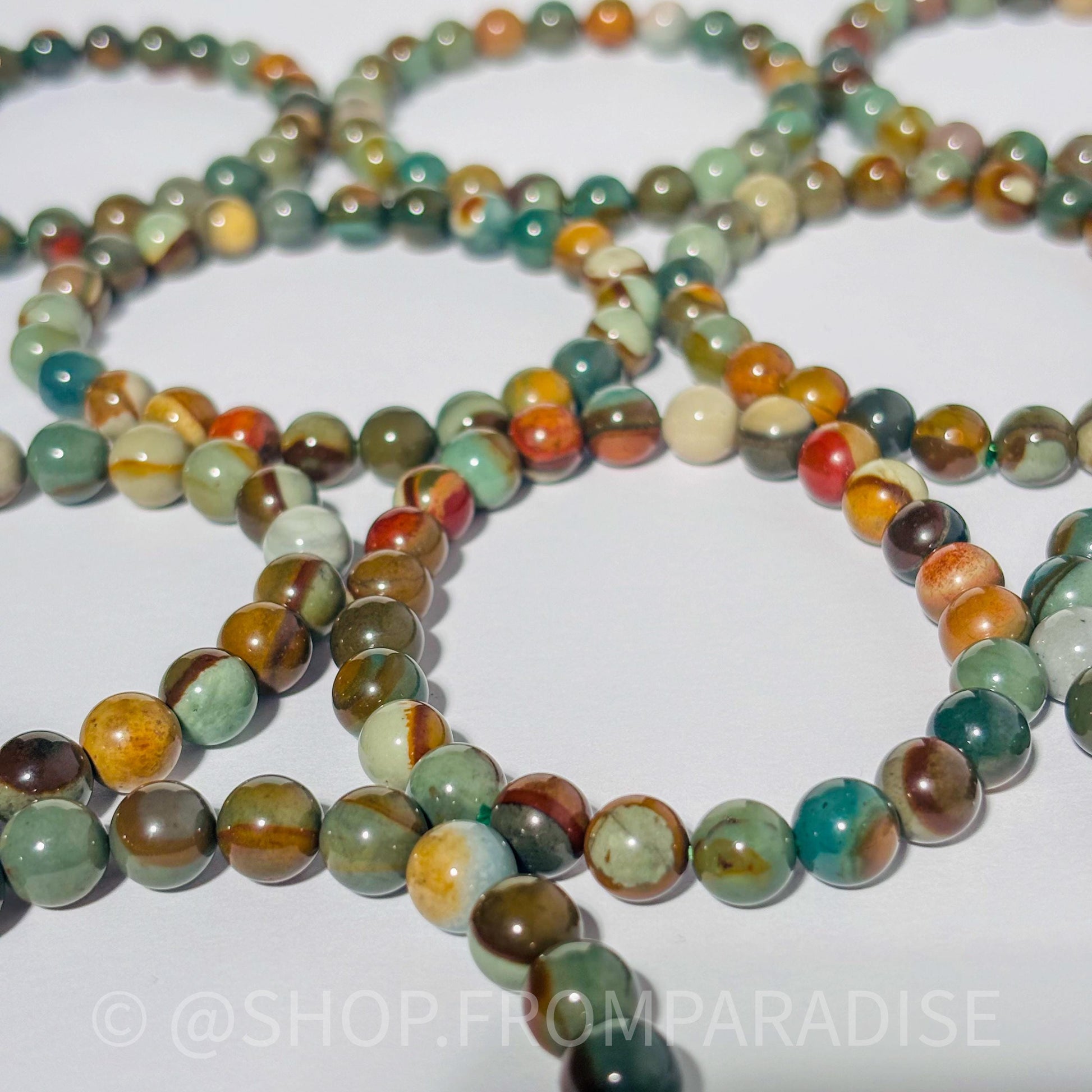 Blue Alashan Agate Crystal Stretch Bracelet