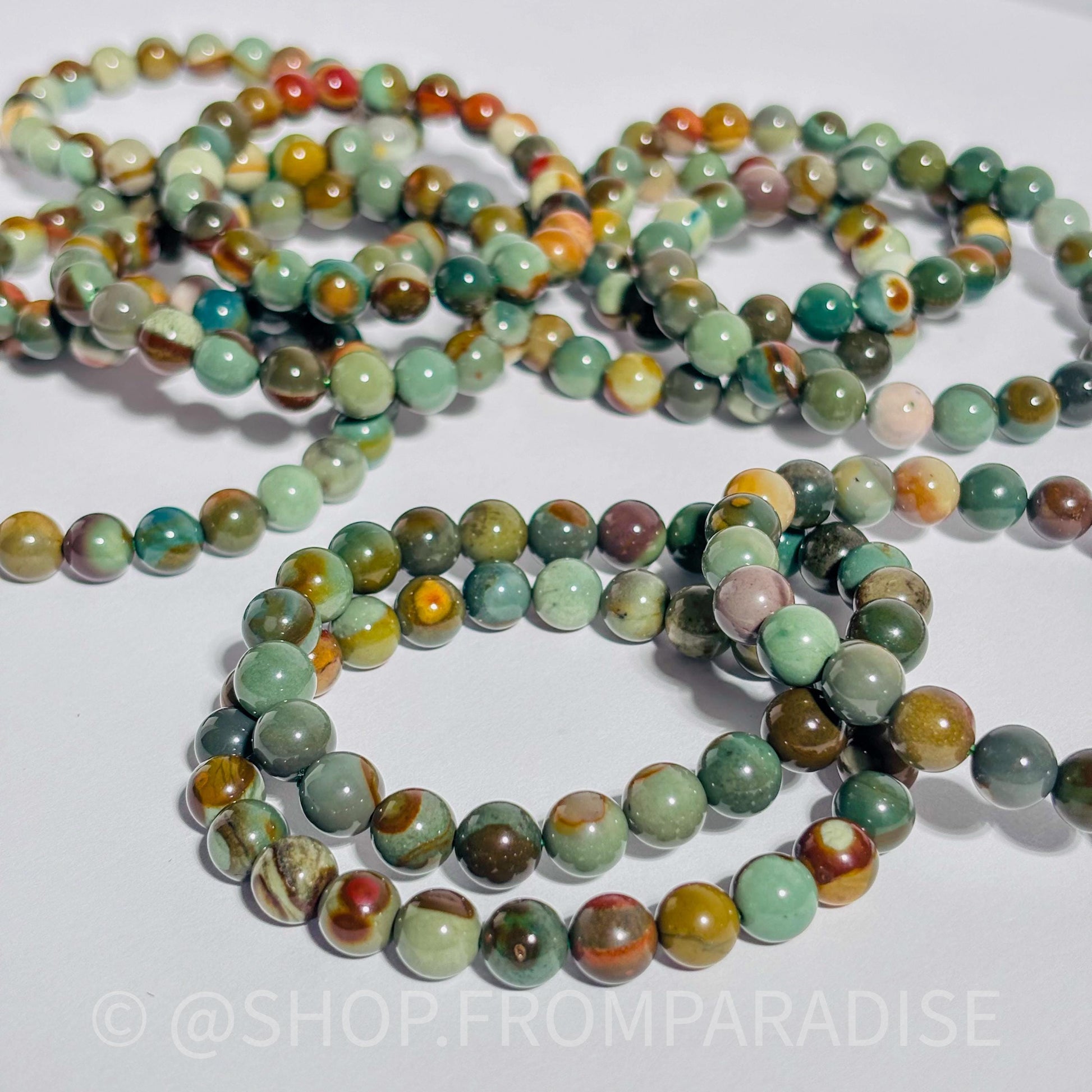 Blue Alashan Agate Crystal Stretch Bracelet