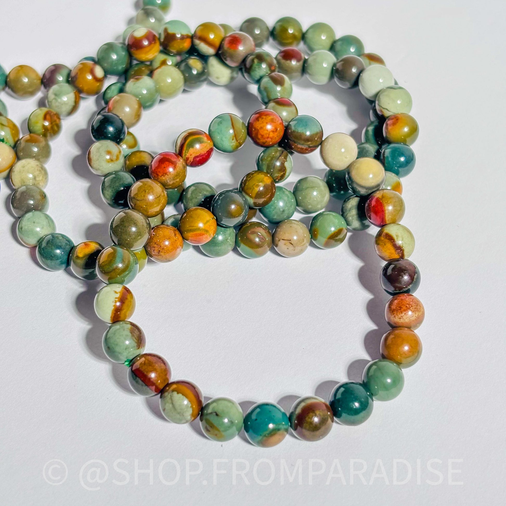 Blue Alashan Agate Crystal Stretch Bracelet