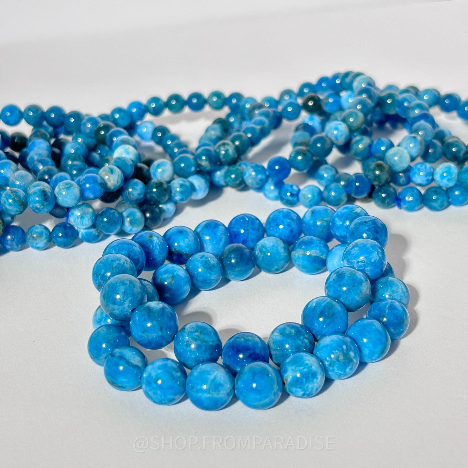 Blue Apatite Crystal Stretch Bracelet