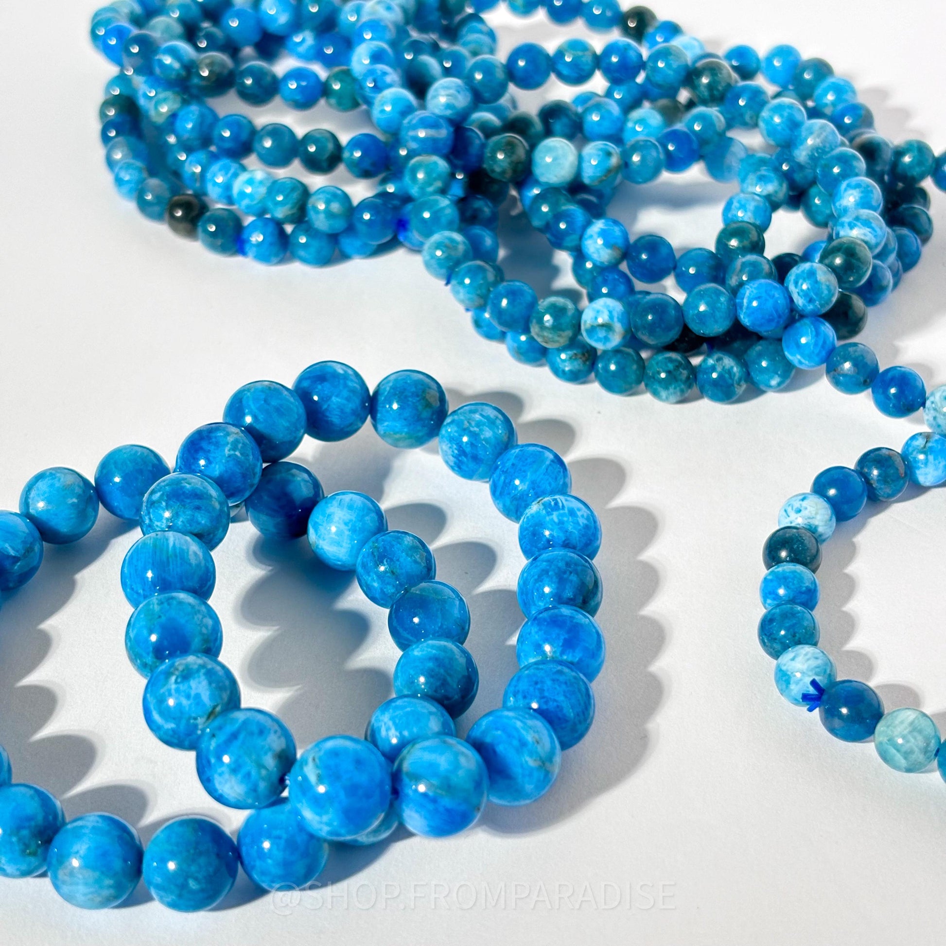 Blue Apatite Crystal Stretch Bracelet