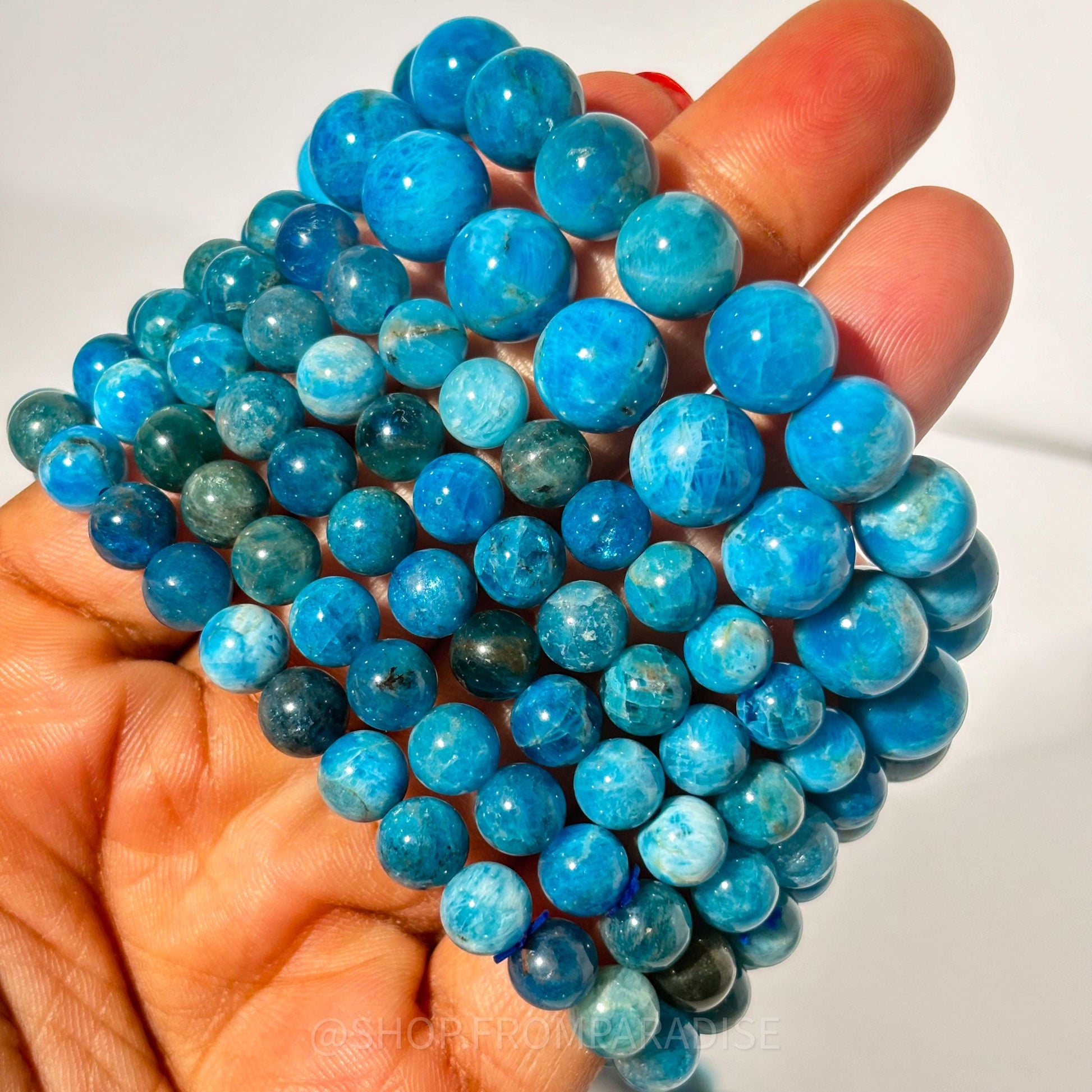Blue Apatite Crystal Stretch Bracelet