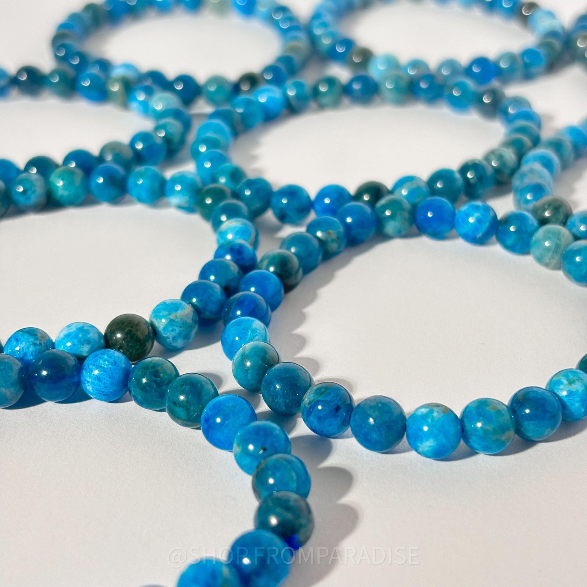 Blue Apatite Crystal Stretch Bracelet