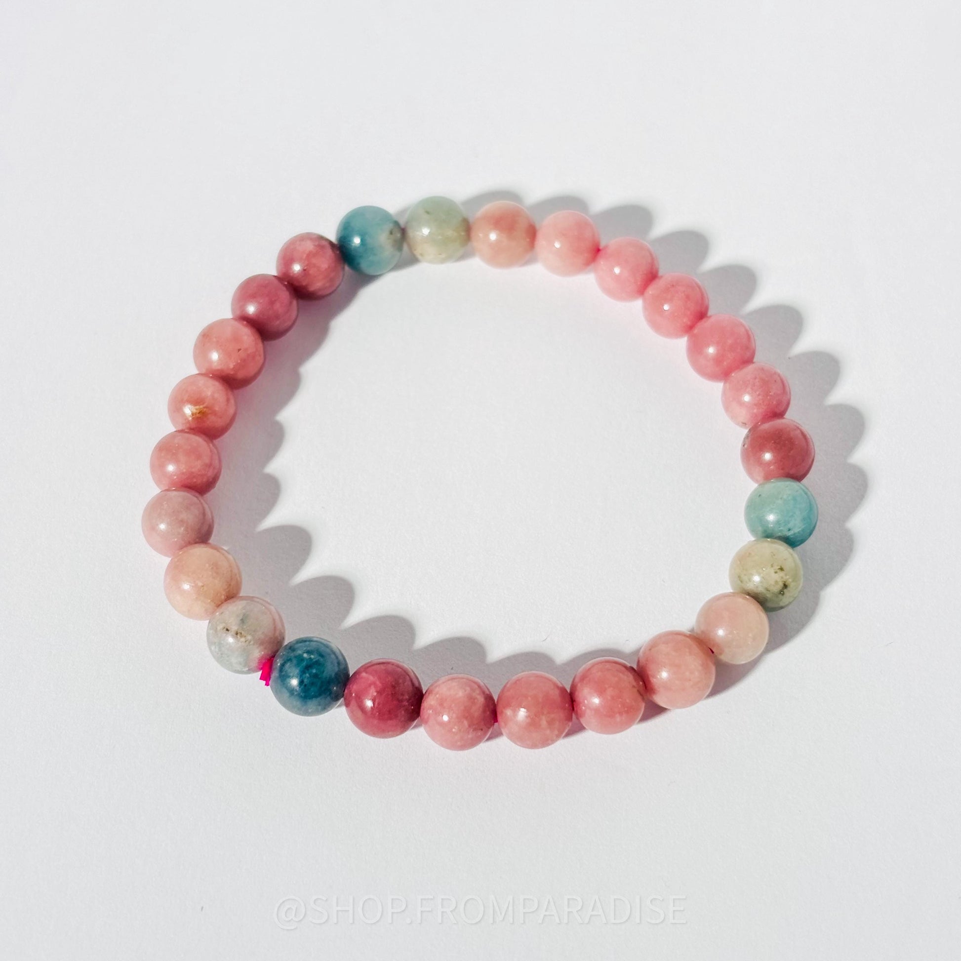 Macaroon Tourmaline Crystal Stretch Bracelet