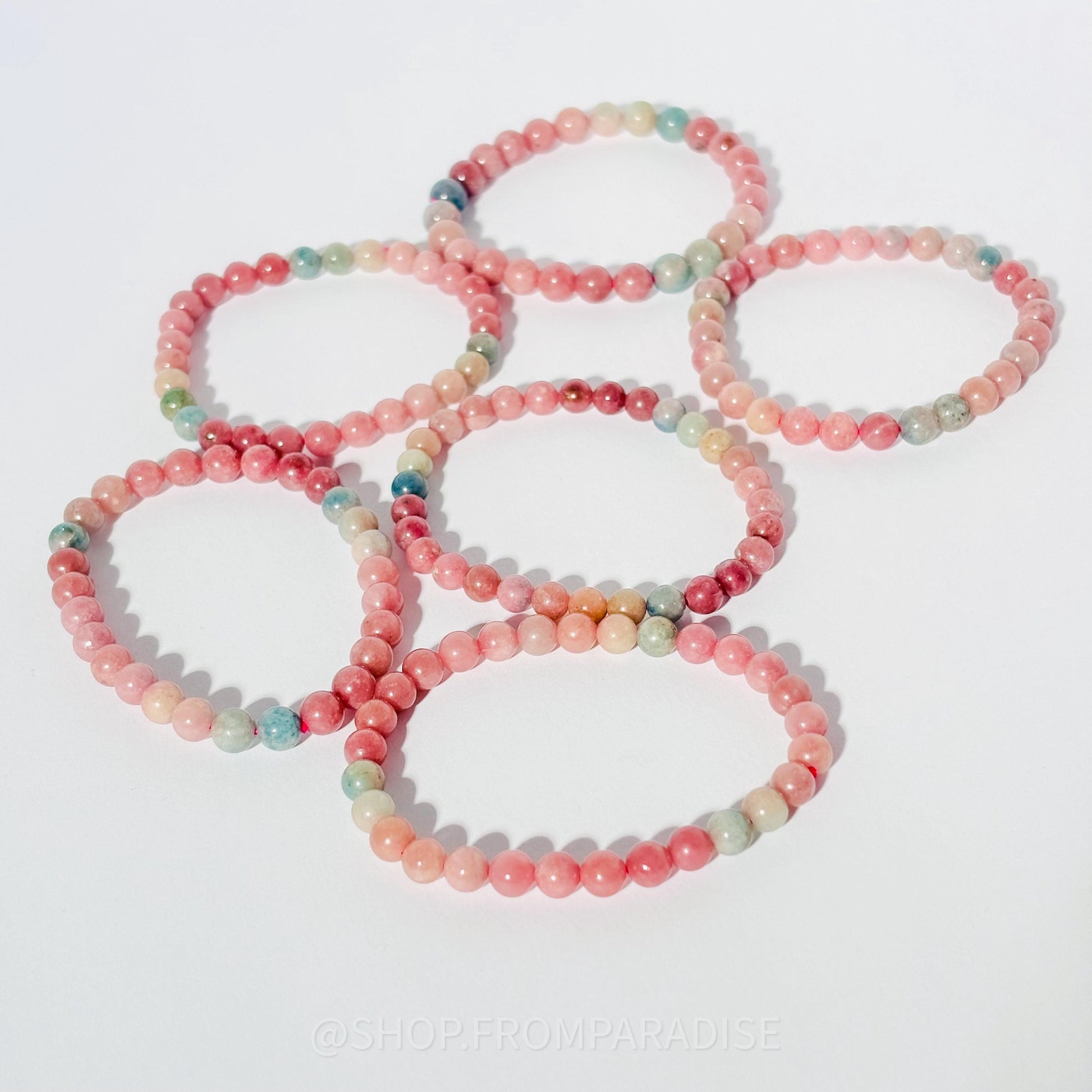 Macaroon Tourmaline Crystal Stretch Bracelet