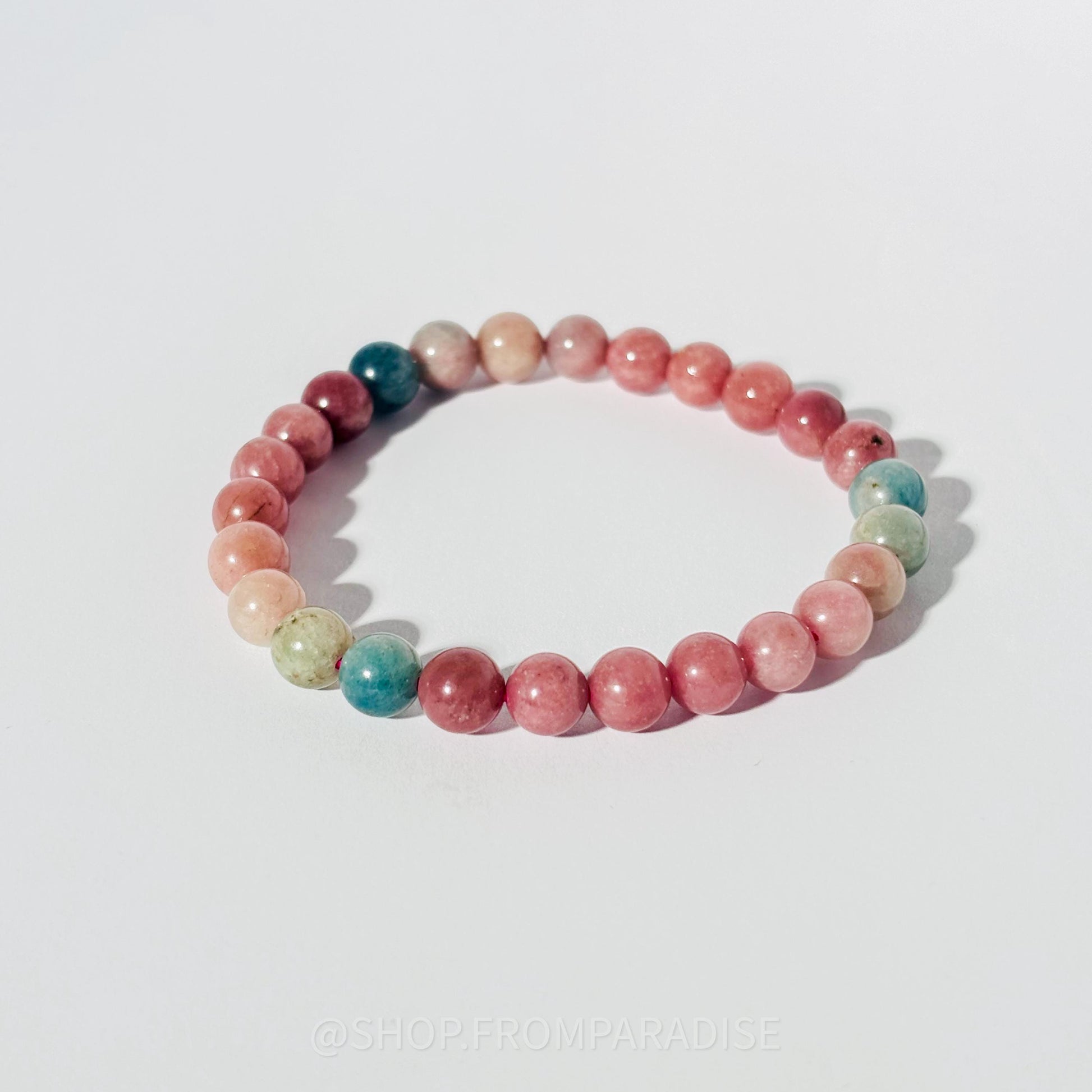 Macaroon Tourmaline Crystal Stretch Bracelet