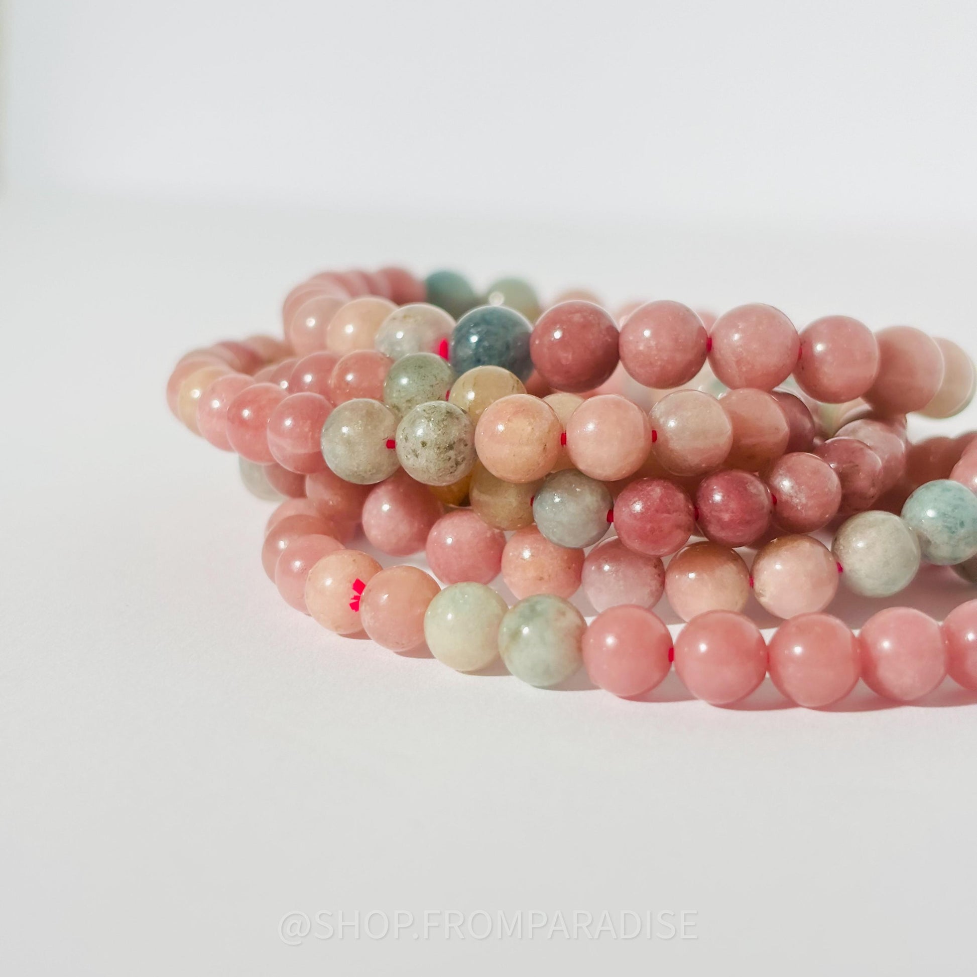 Macaroon Tourmaline Crystal Stretch Bracelet