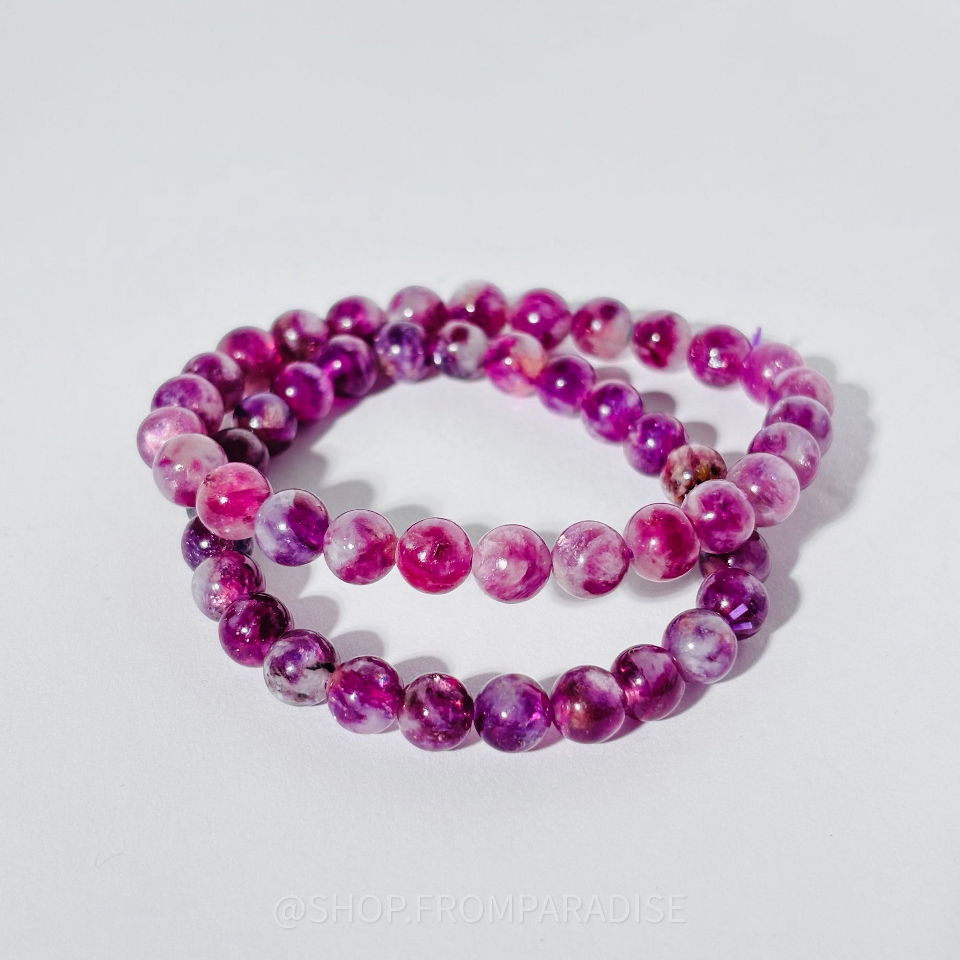 Purple Emerald Quartz Crystal Stretch Bracelet